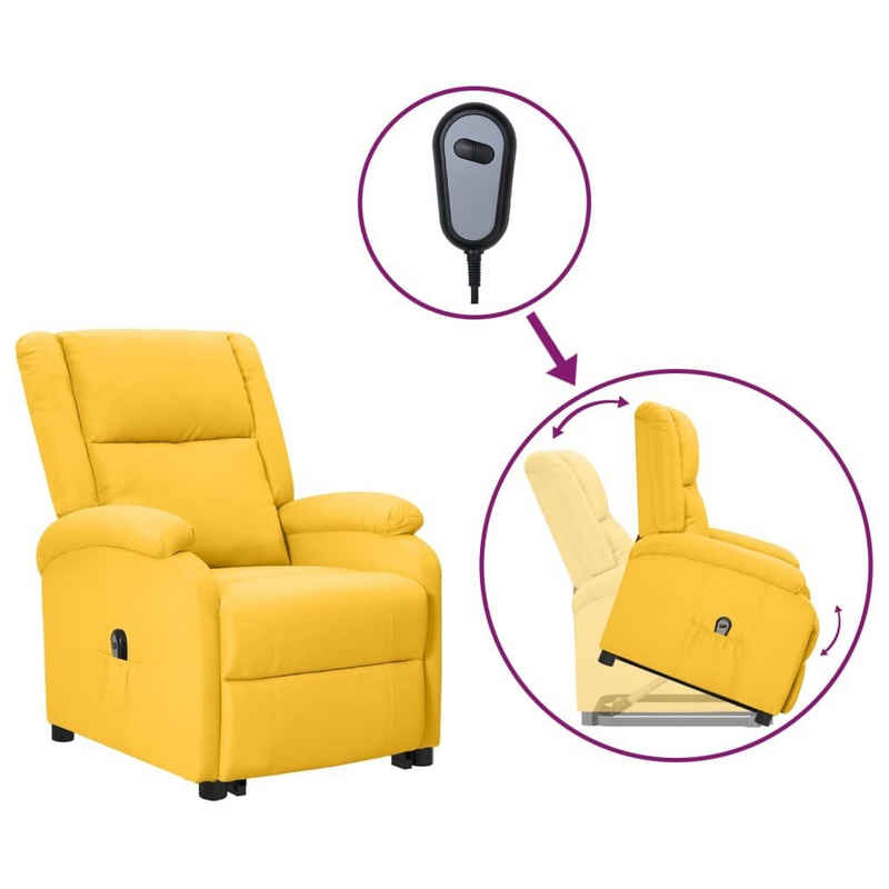 vidaXL Sessel Relaxsessel mit Aufstehhilfe Gelb Stoff (1-St)