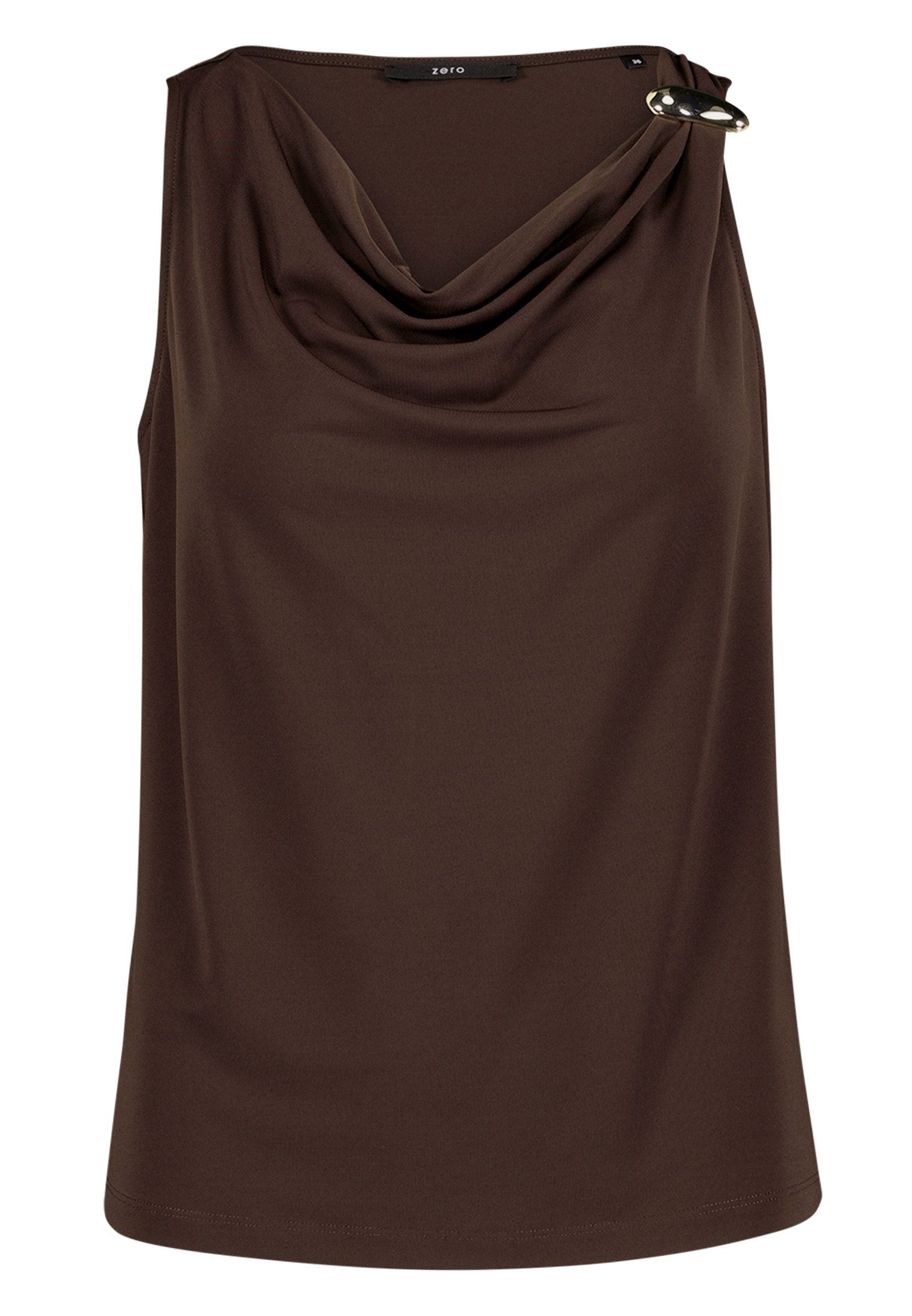 Zero T-Shirt Damen mit Wasserfallausschnitt (1-tlg) Material