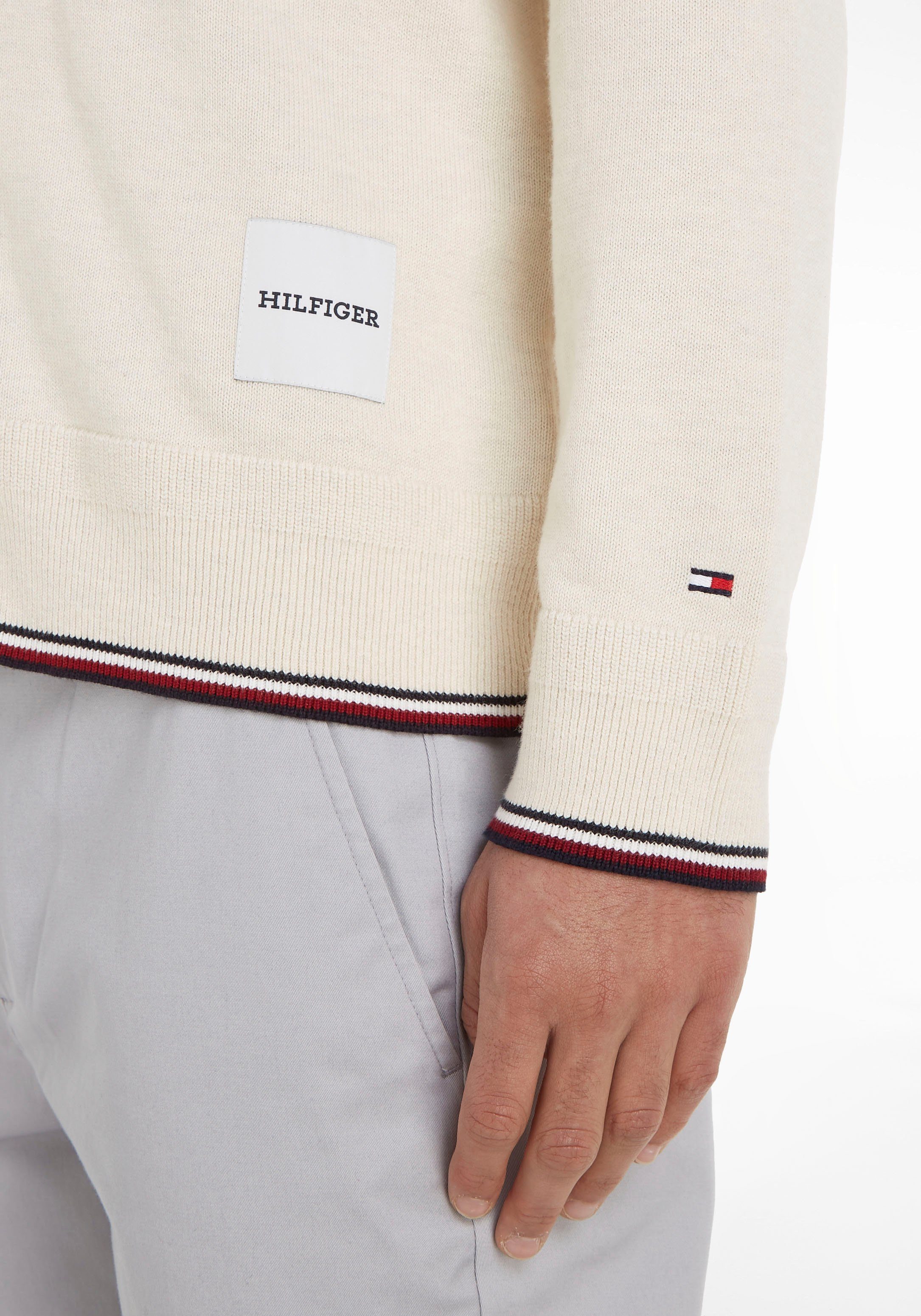 CARDIGAN Sweatshirt Weathered Heather GS TIPPED MONOTYPE Hilfiger White Tommy