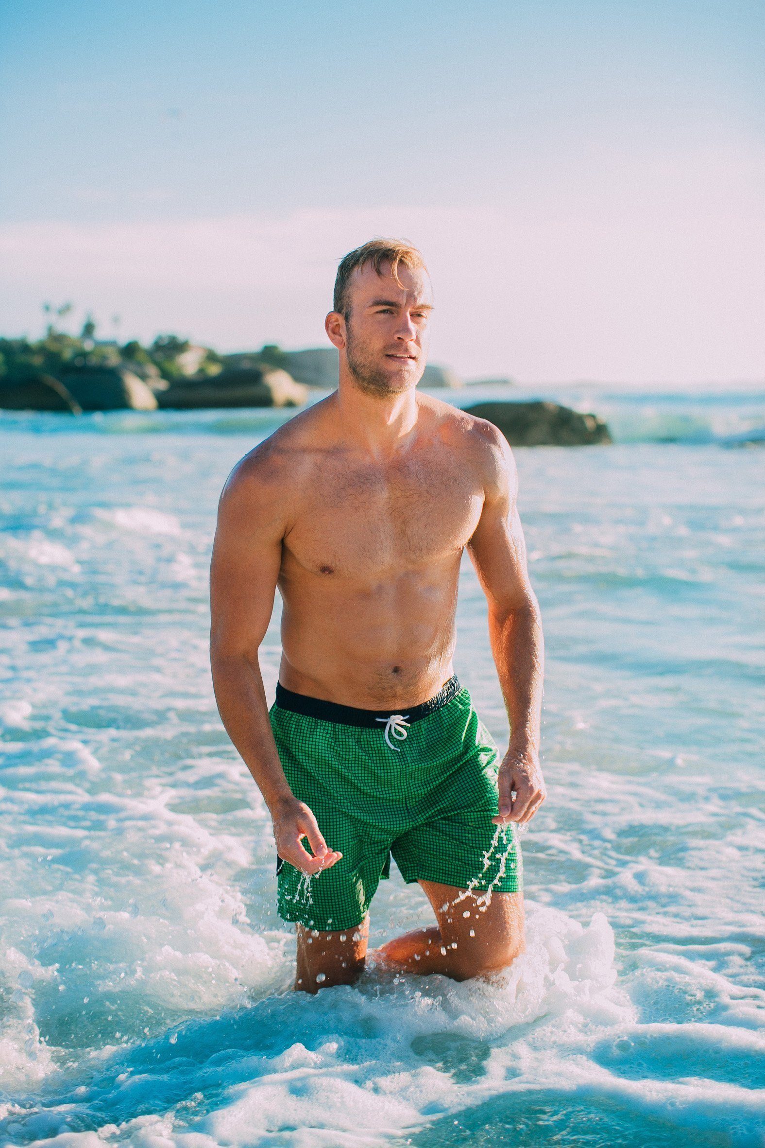 GUGGEN Mountain Badeshorts Badehose Herren Schnelltrocknende Badeshorts kariert Kordelzug Männer mit Kordelzug kariertes Muster Badehose Style6