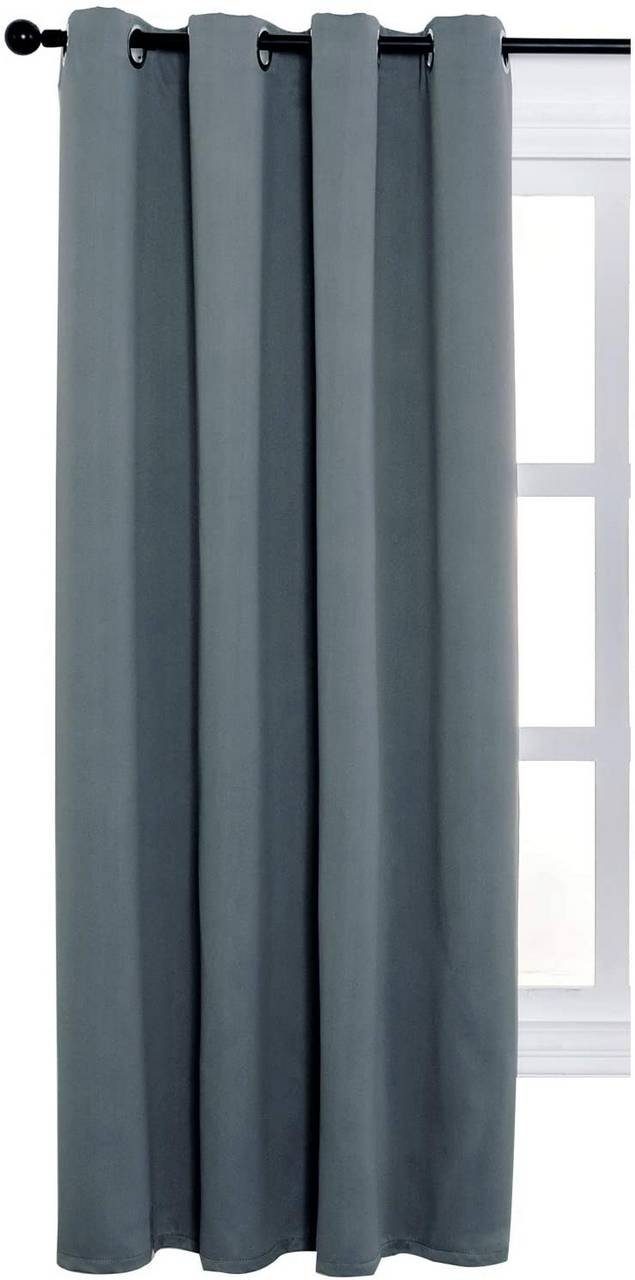 Vorhang, Woltu, Ösen (1 St), blickdicht, Thermovorhang mit Ösen, 250 g/m² schiefer grau