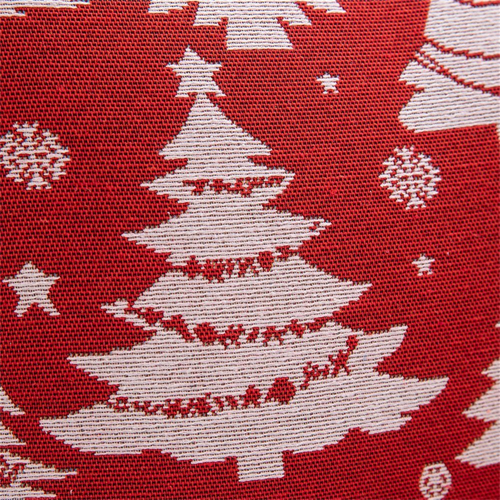 Rouemi, 45×45cm Weihnachtsmann Deko-Kissenbezug, Kissenbezug bedruckter Weihnachts-Kissenbezug, Rot