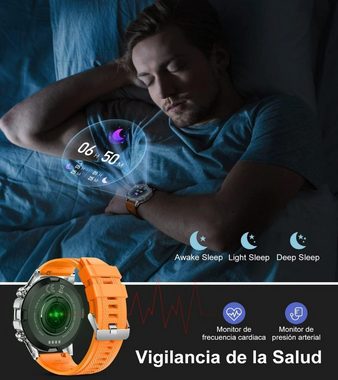 Lige Smartwatch (iOS Android), Herren Premium Smart Watch Wasserdicht Rund Telefon Funktion