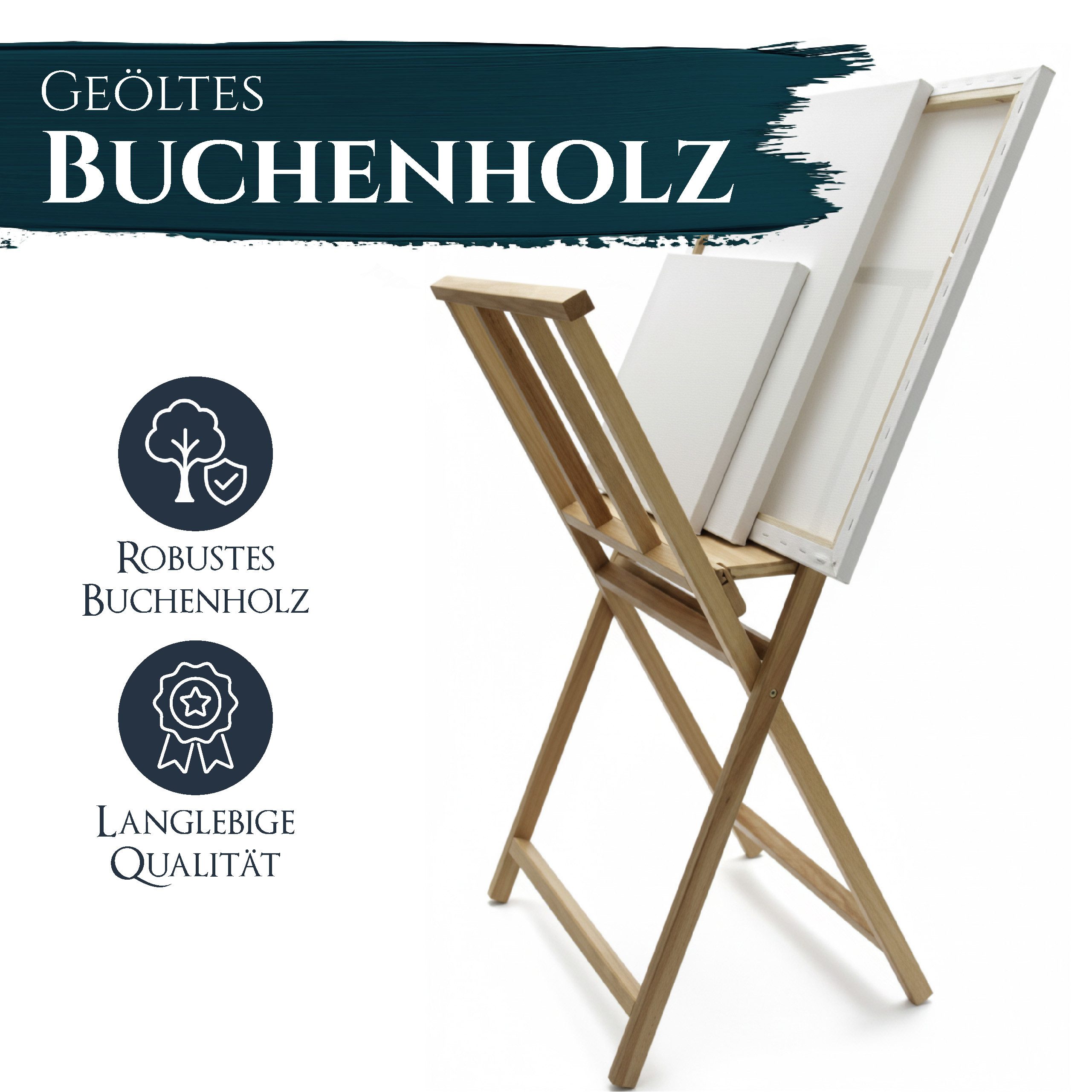 Artina Archivcontainer Bilderwippe Bilderständer aus Buchenholz klappbarer Matera, 65x48x71cm, Aufbewahrung & Präsentation von Leinwänden, Zeichnungen, Gemälden