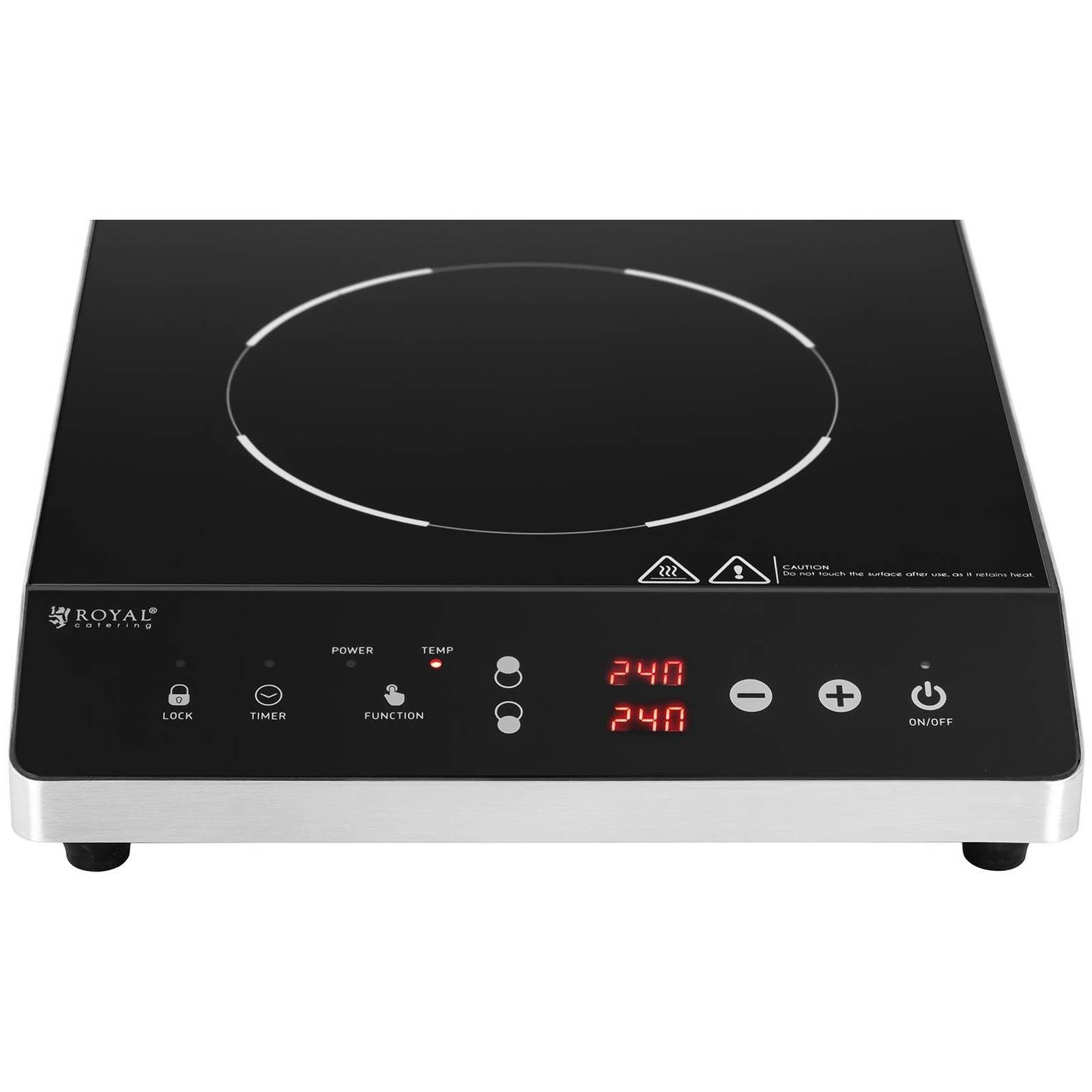 Royal Catering Induktions-Kochfeld RCIC-1800P6, Induktionsplatte Induktionskochplatte Induktionskocher 2 x ⌀ 22 cm – Bild 2 von 5