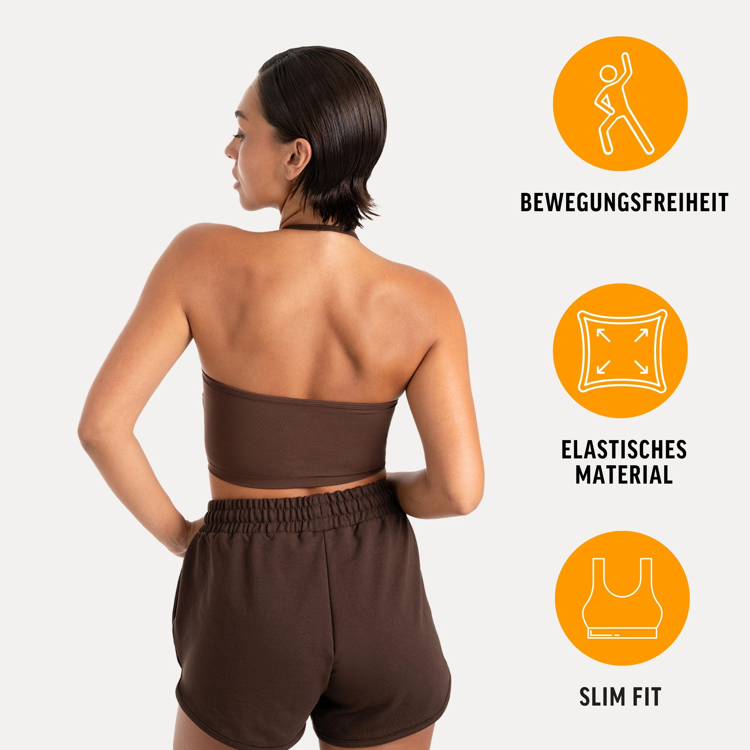 Smilodox Sport-BH Florea Damen, Neckholder Top, Slim Fit, Stretch, für Gym & Freizeit Verstellbare Träger, Soft Touch, Stretch, Figurbetont