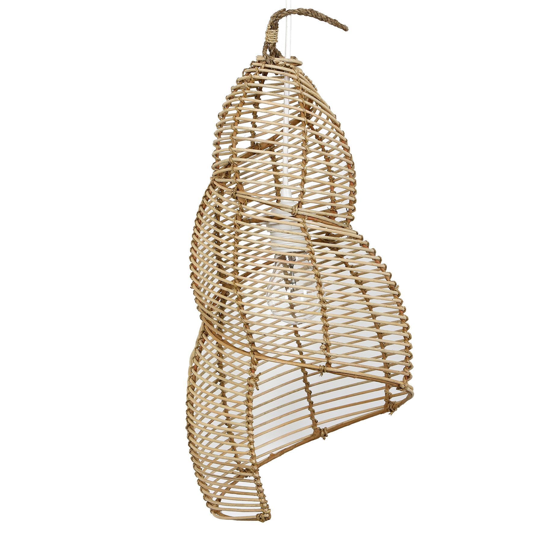 Casa Moro Pendelleuchte Rattan Lampe Natur – Deckenlampe, Hängelampe Ø 25 x H 50 cm, ohne Leuchtmittel, E27, Pendelleuchte, Wohnzimmer, Kinderzimmer, Schlafzimmer, Esszimmer