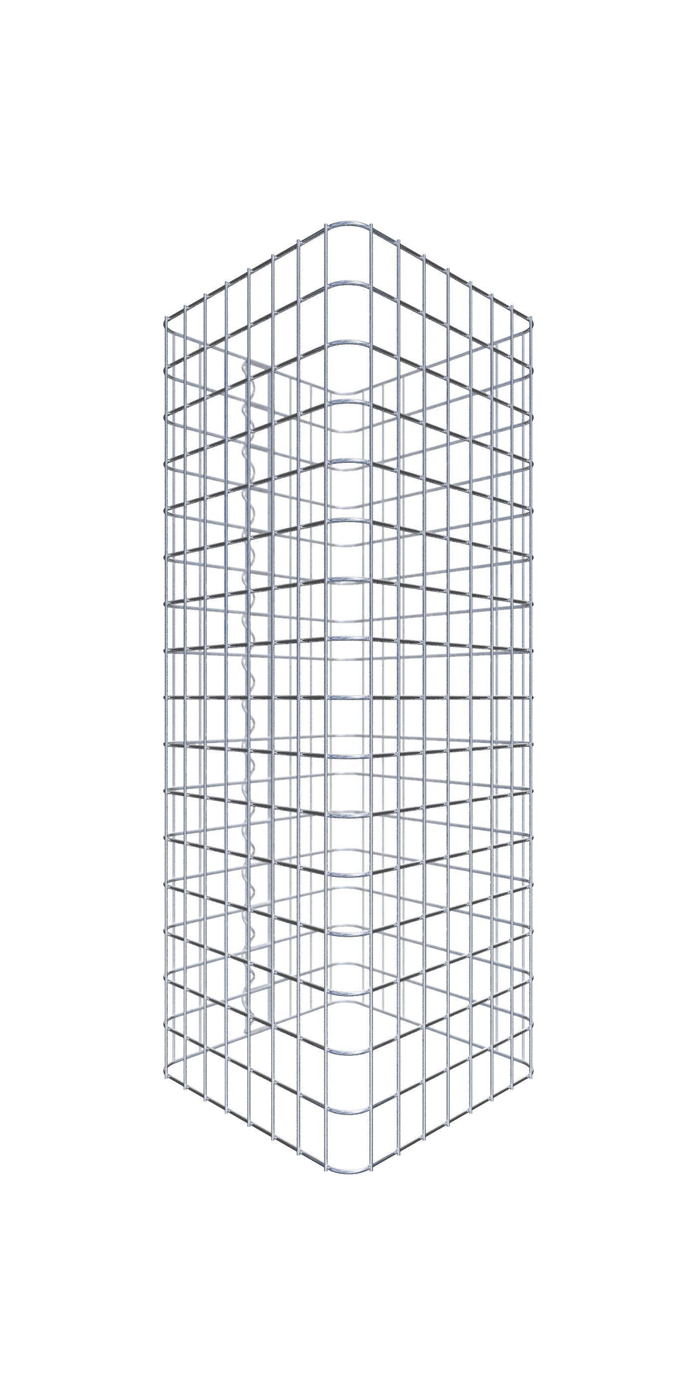 Steinsäule Gabionensäule eckig 42 cm x 42 cm, 80 cm Höhe, MW 5 cm x 5 cm
