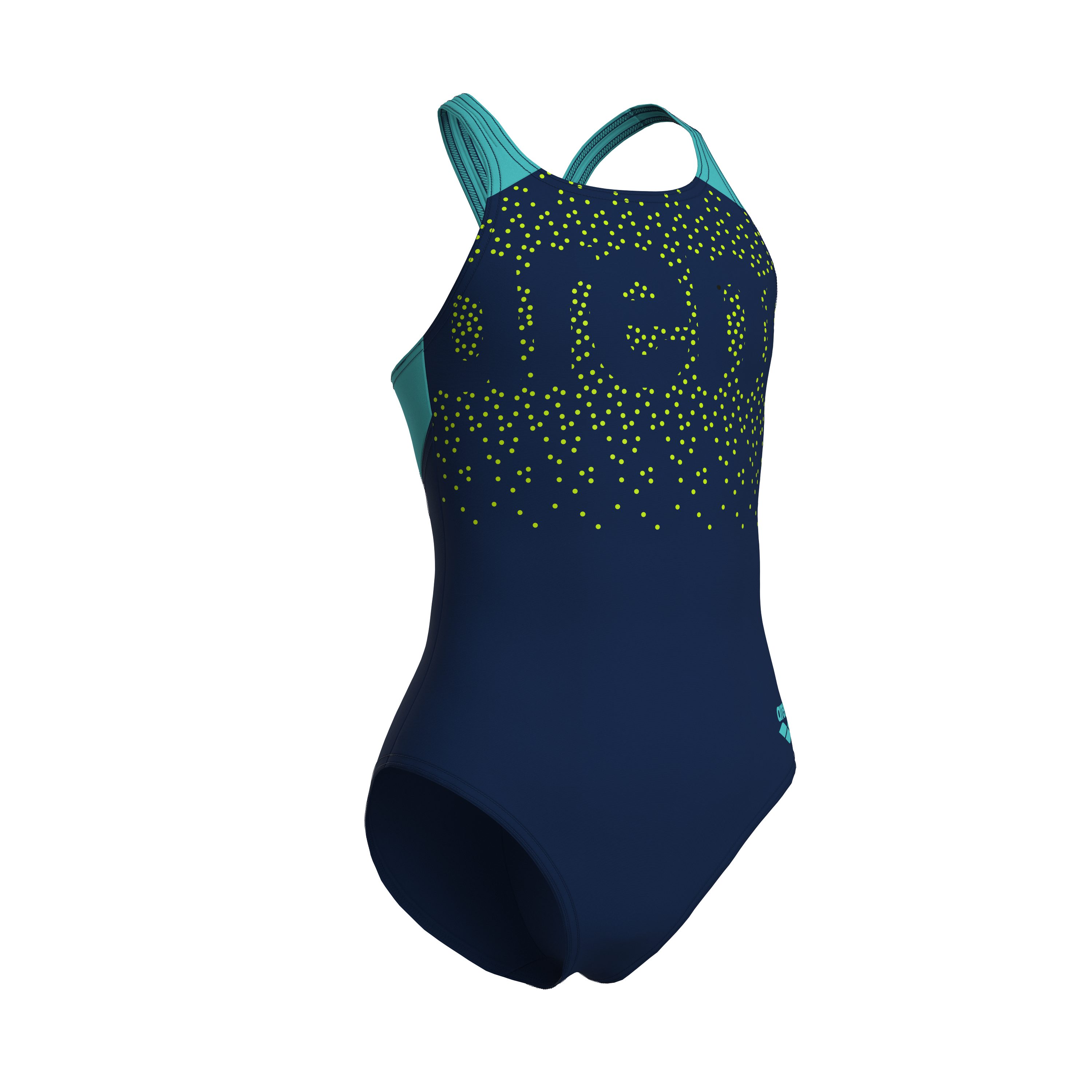 Arena Badeanzug G ARENA PAINTERLY SWIMSUIT V BACK mit UV-Schutz UPF50+, aus MaxFit Eco Material, in Stretchmaterial