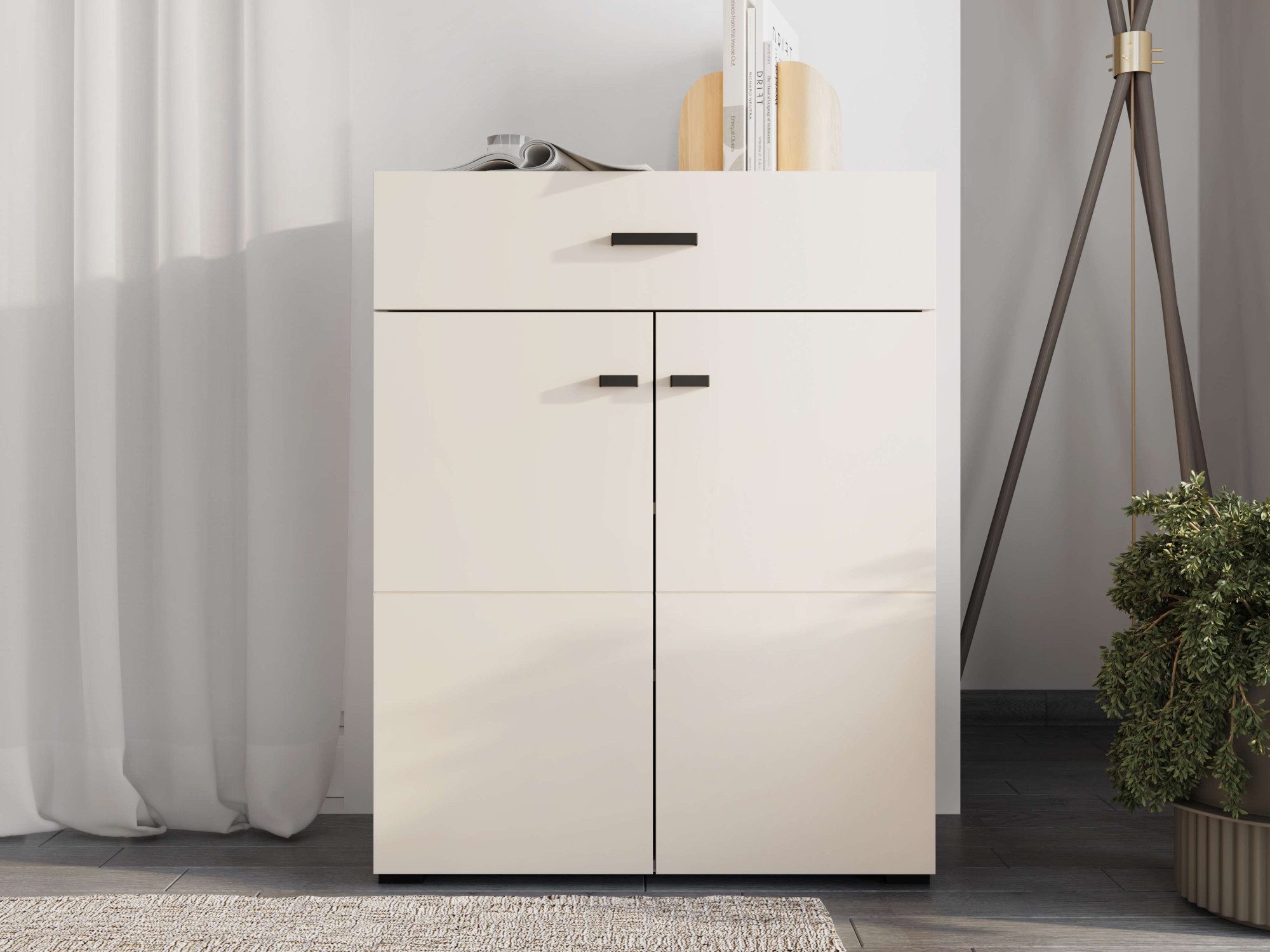 Home affaire Schuhkommode Rathlin Schuhschrank, Schuhregal, für ca. 9 Paar Schuhe, zwei Regale und eine Schublade, Gesamtbreite 77 cm