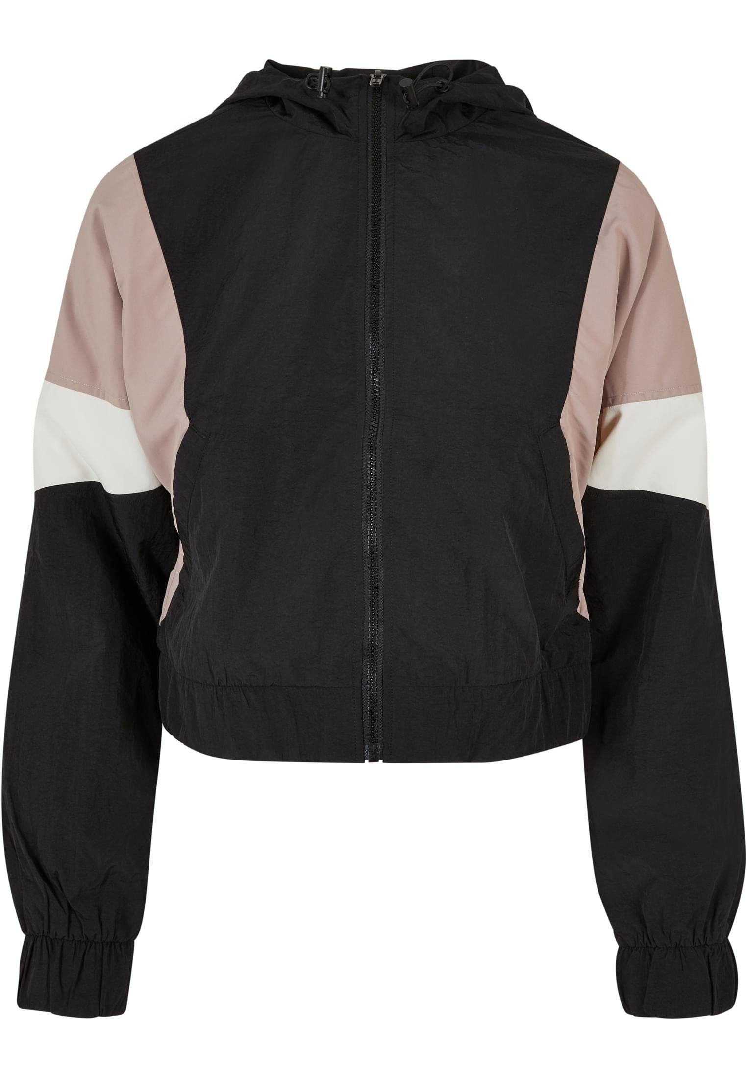 URBAN CLASSICS Outdoorjacke Damen Ladies Short 3-Tone (1-St) Jacket black/duskrose/whitesand Crinkle