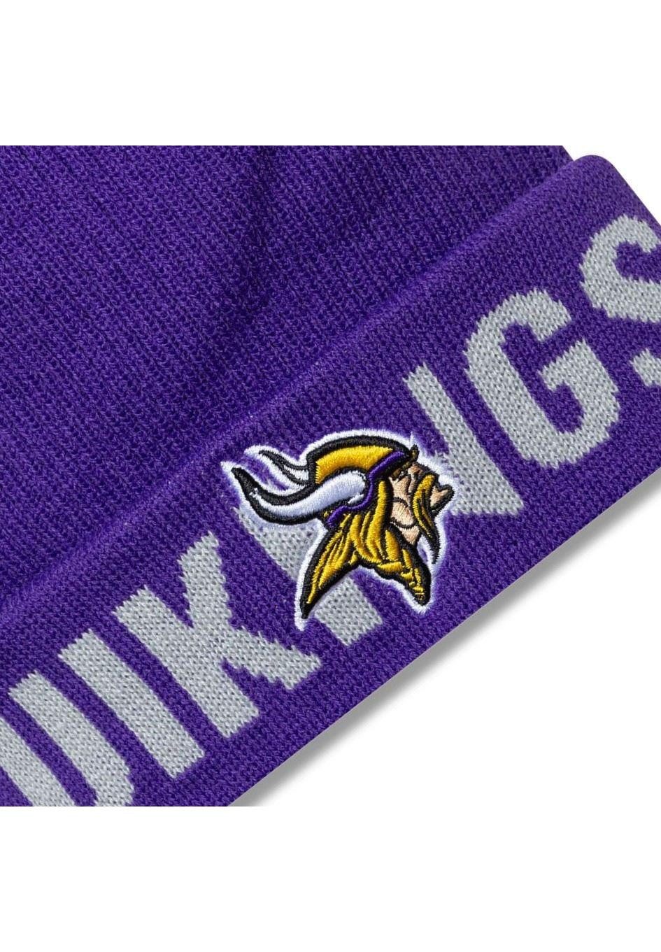 New Era Bommelmütze Minnesota Vikings Wordmark Beanie NFL New Era Lila (1-St)
