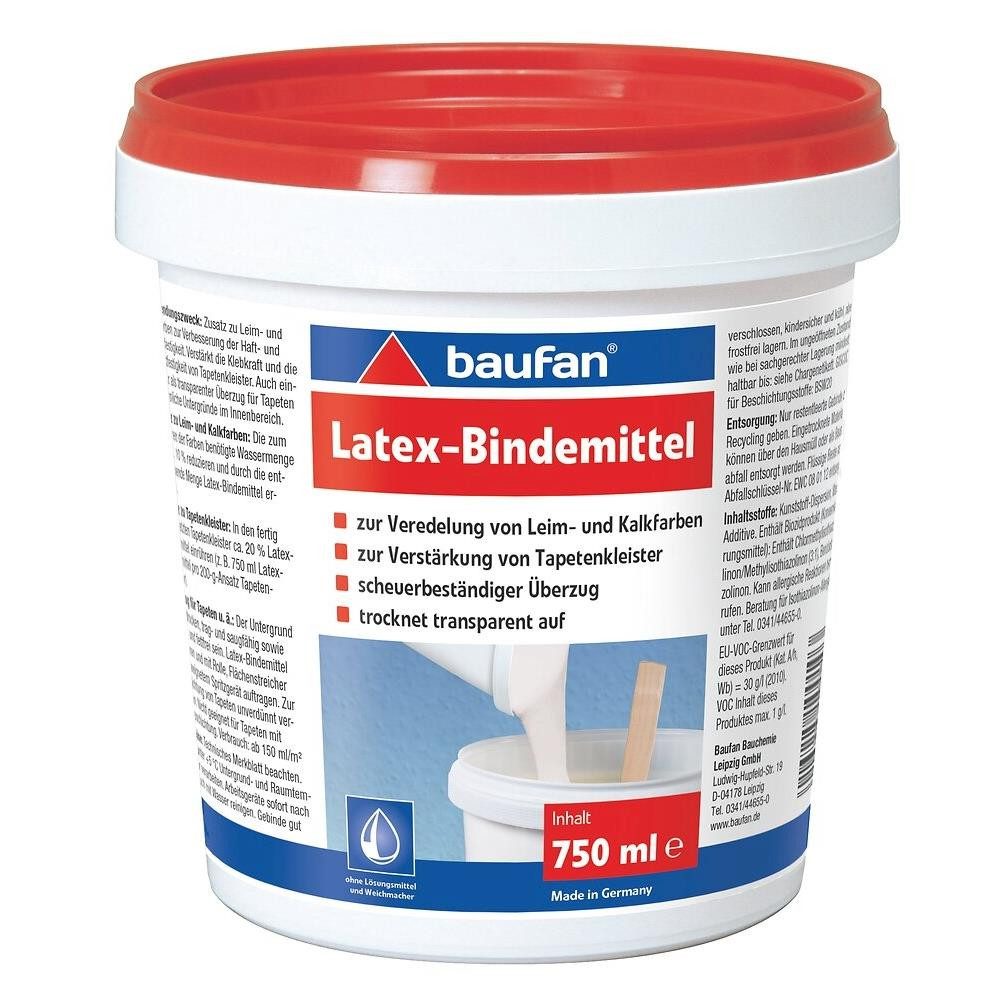 baufan® Latexfarbe Latex-Bindemittel 750 ml für die Versiegelung von Tapeten