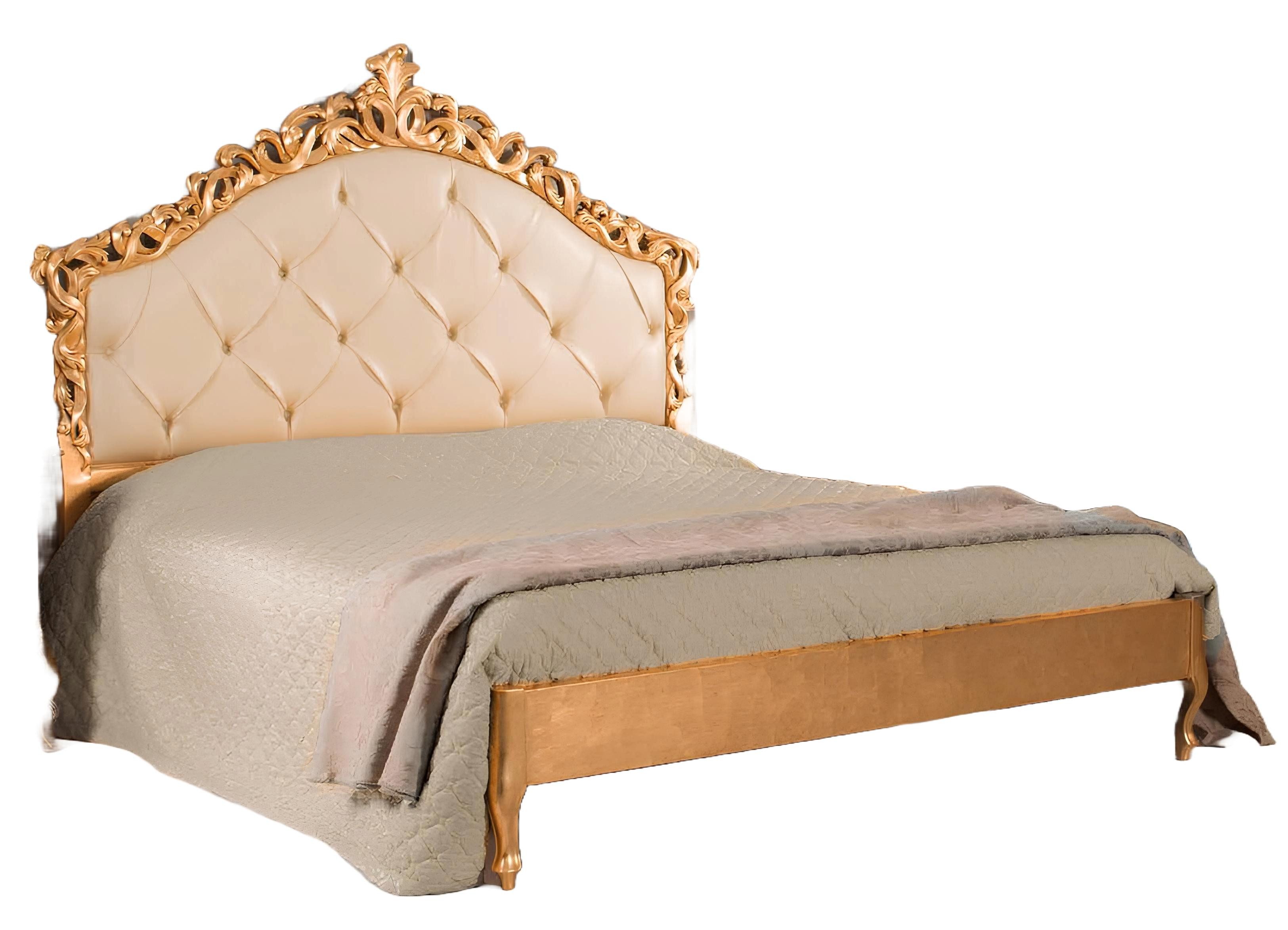 Bett Luxuriöses Doppelbett mit Polsterung im Chesterfield-Stil