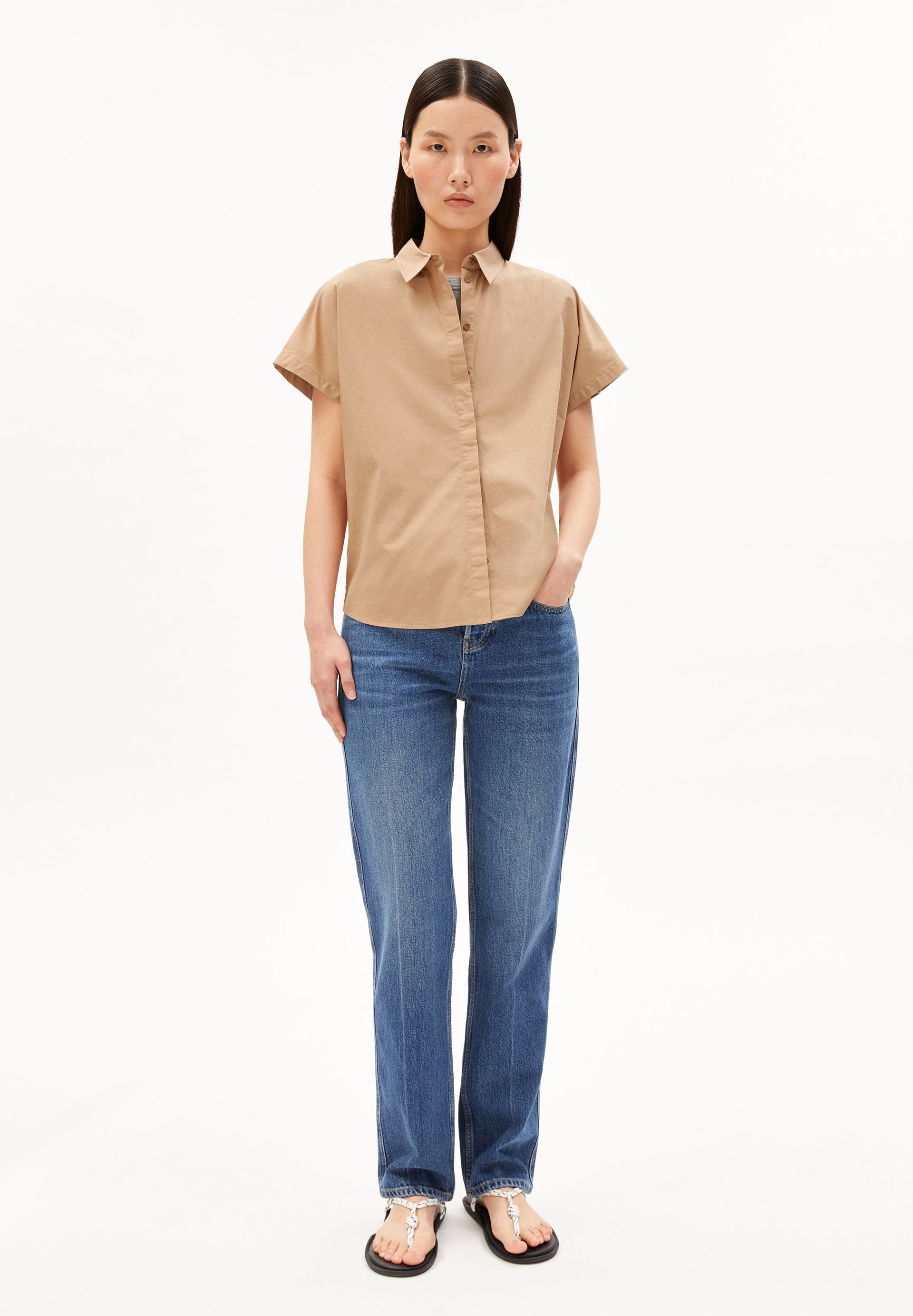 Armedangels Kurzarmbluse LARISAANA Bluse aus 100% Bio-Baumwolle Relaxed Fit