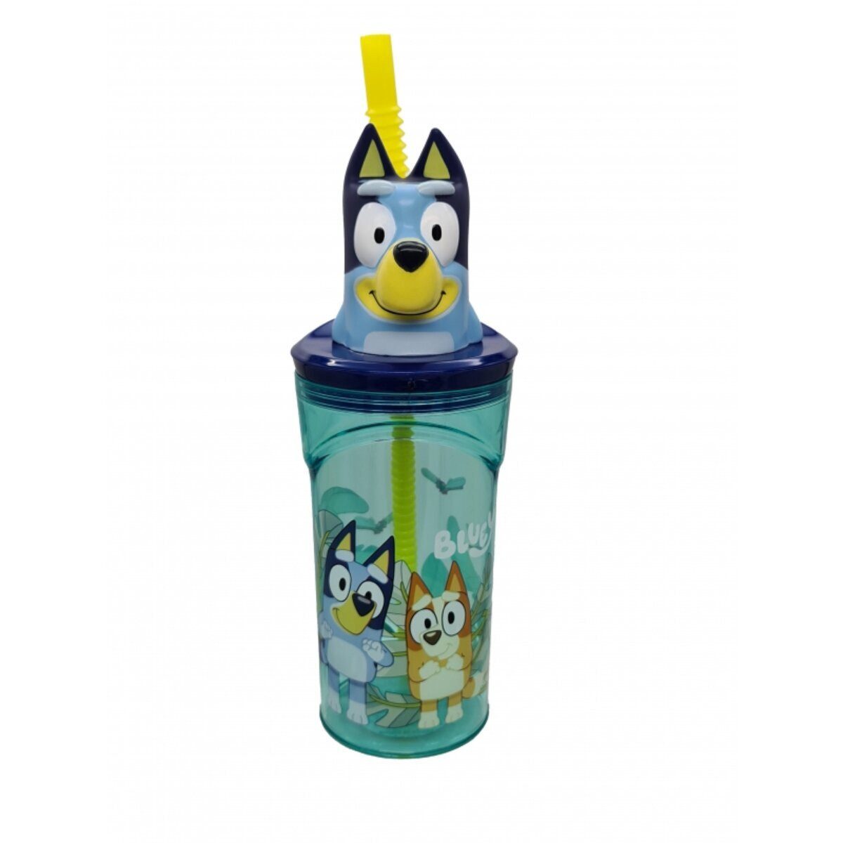 Bluey Trinkflasche Bluey Trinkbecher 3D Kinderbecher & Strohhalm-Tumbler 360ml