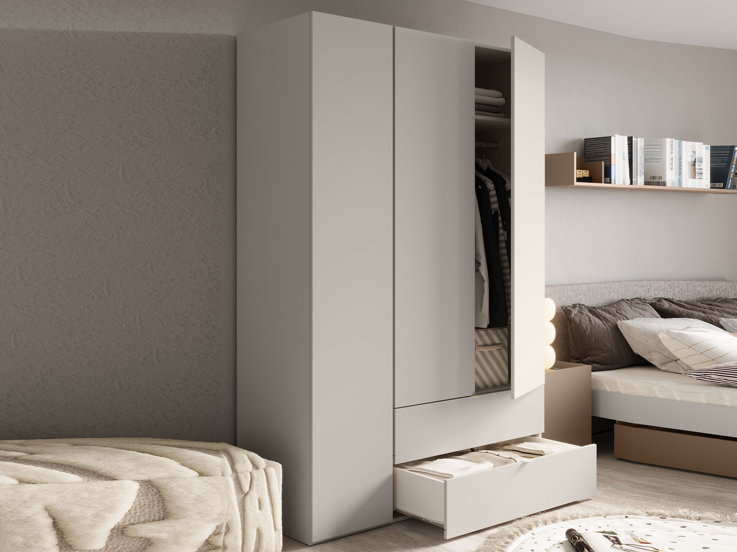 MIRJAN24 Kleiderschrank Sigma 3D2S SG01 (mit drei Drehtüren und zwei Schubl günstig online kaufen