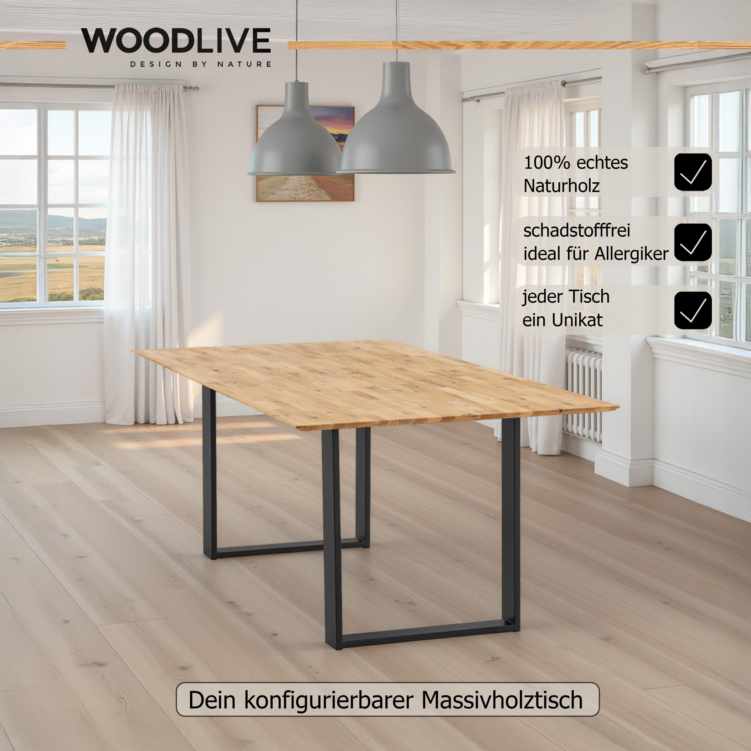 WOODLIVE Esstisch Esstisch Arto 140x90, Wildeiche günstig online kaufen