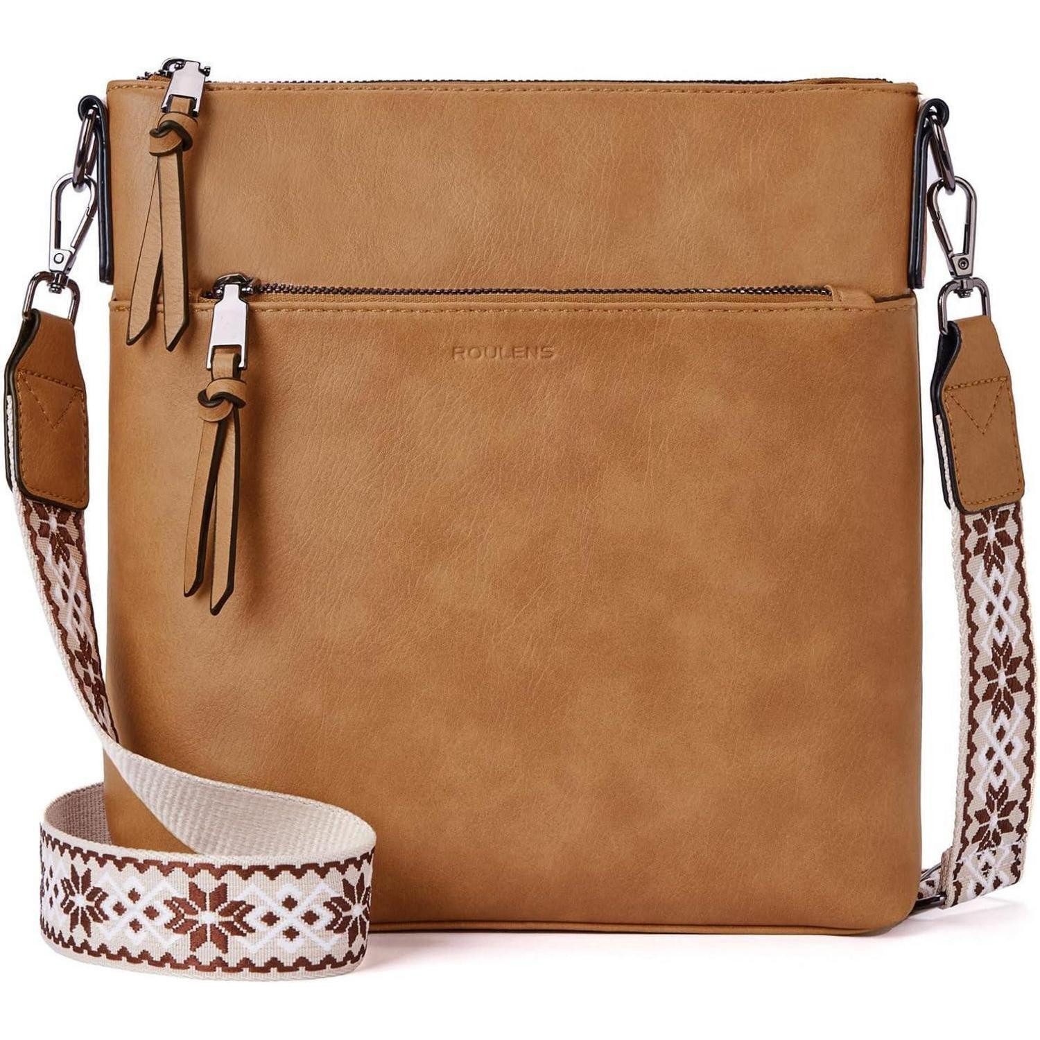Umhängetasche Mittelgroße Damen Umhängetasche Veganes Leder RFID-Schutz 6,7" Blau