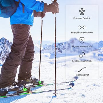 MSports® Skistöcke Skistöcke inkl. Schneeteller Unisex I Aluminium