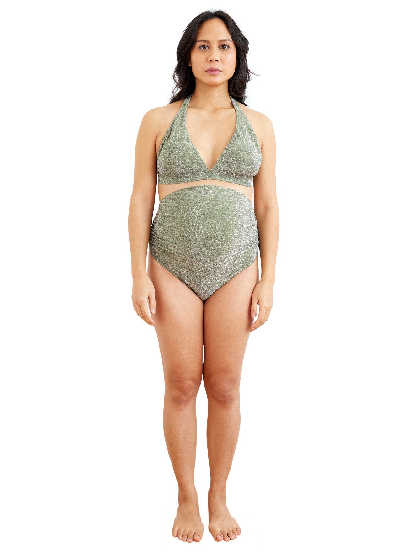 vertbaudet Umstandsbadeanzug Umstands-Bikini in Glanzoptik
