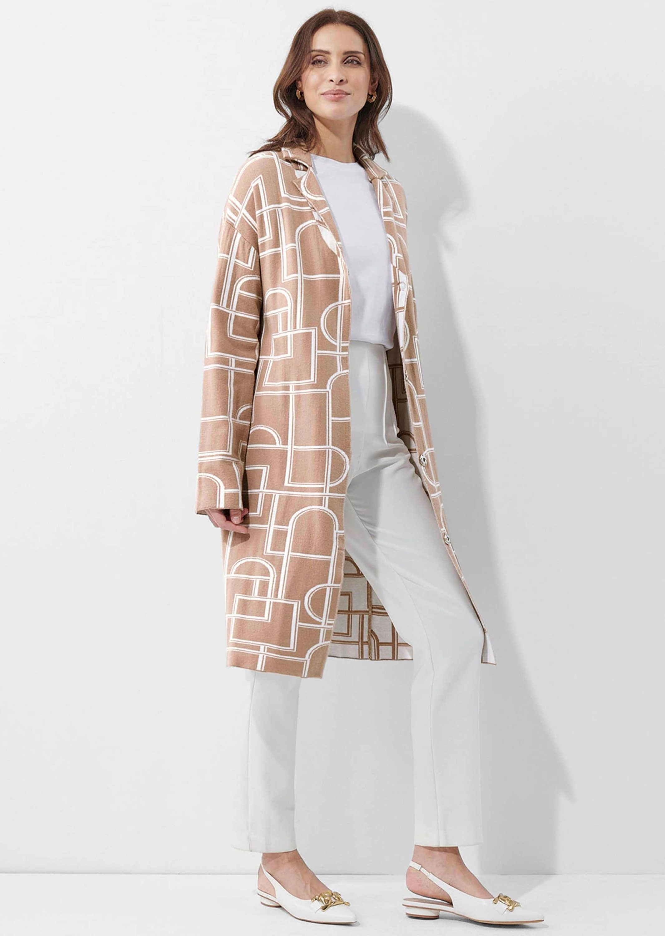 Alba Moda Kurzmantel Modischer Cardigan mit Jacquard-Muster