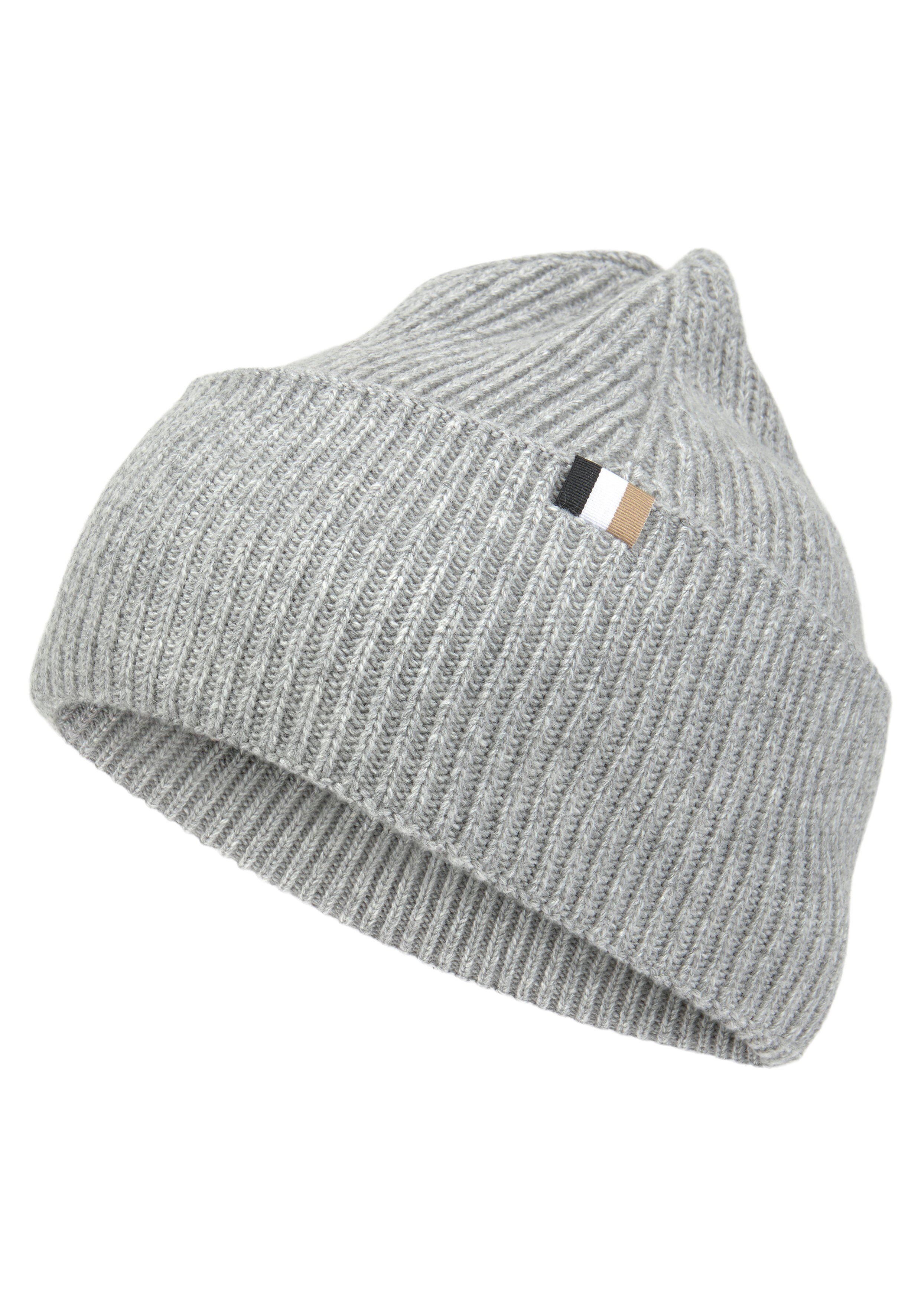 BOSS Beanie Laura_hat mit breitem Strickbund Silver