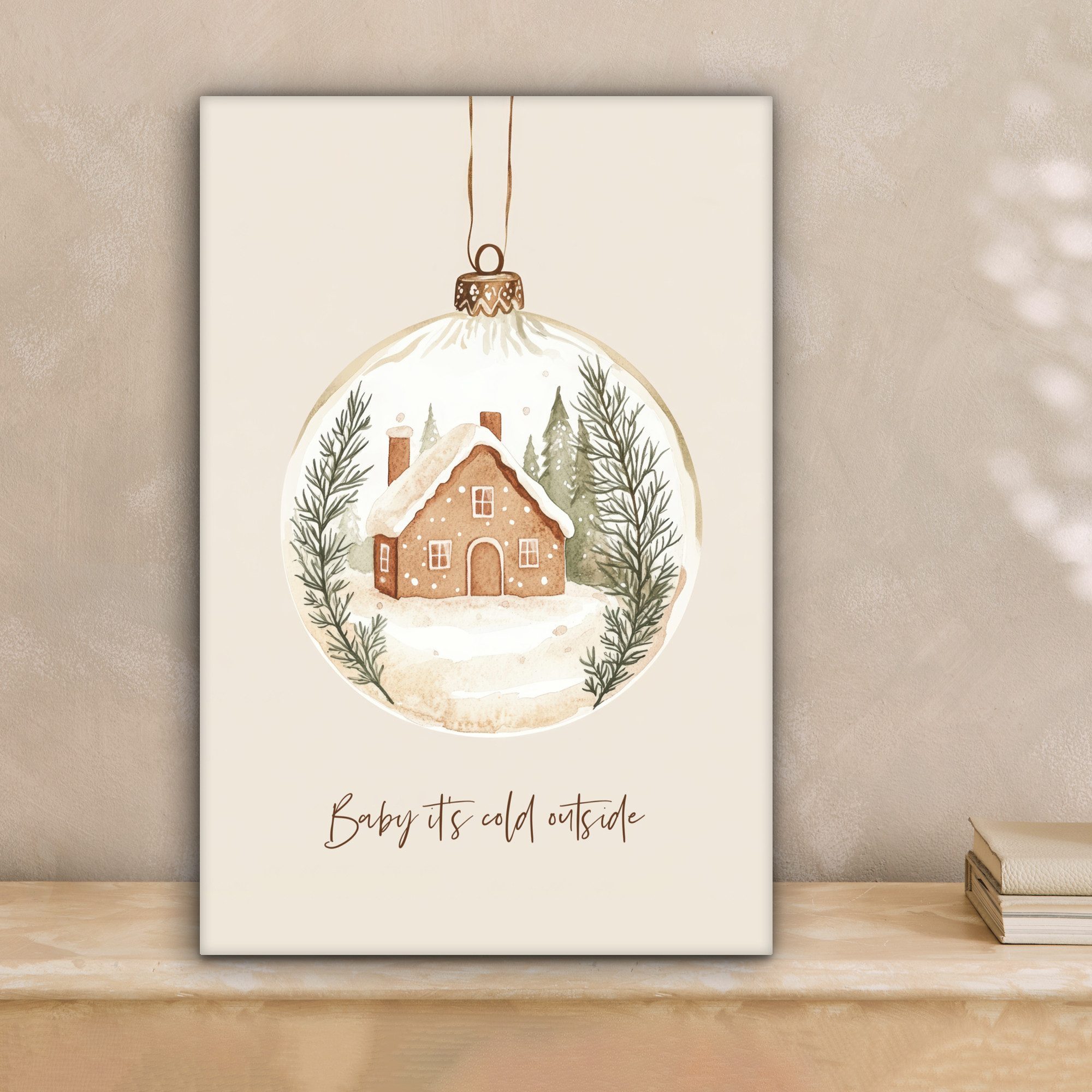 OneMillionCanvasses® Leinwandbild Zitat - Winter - Weihnachten - Beige - We günstig online kaufen