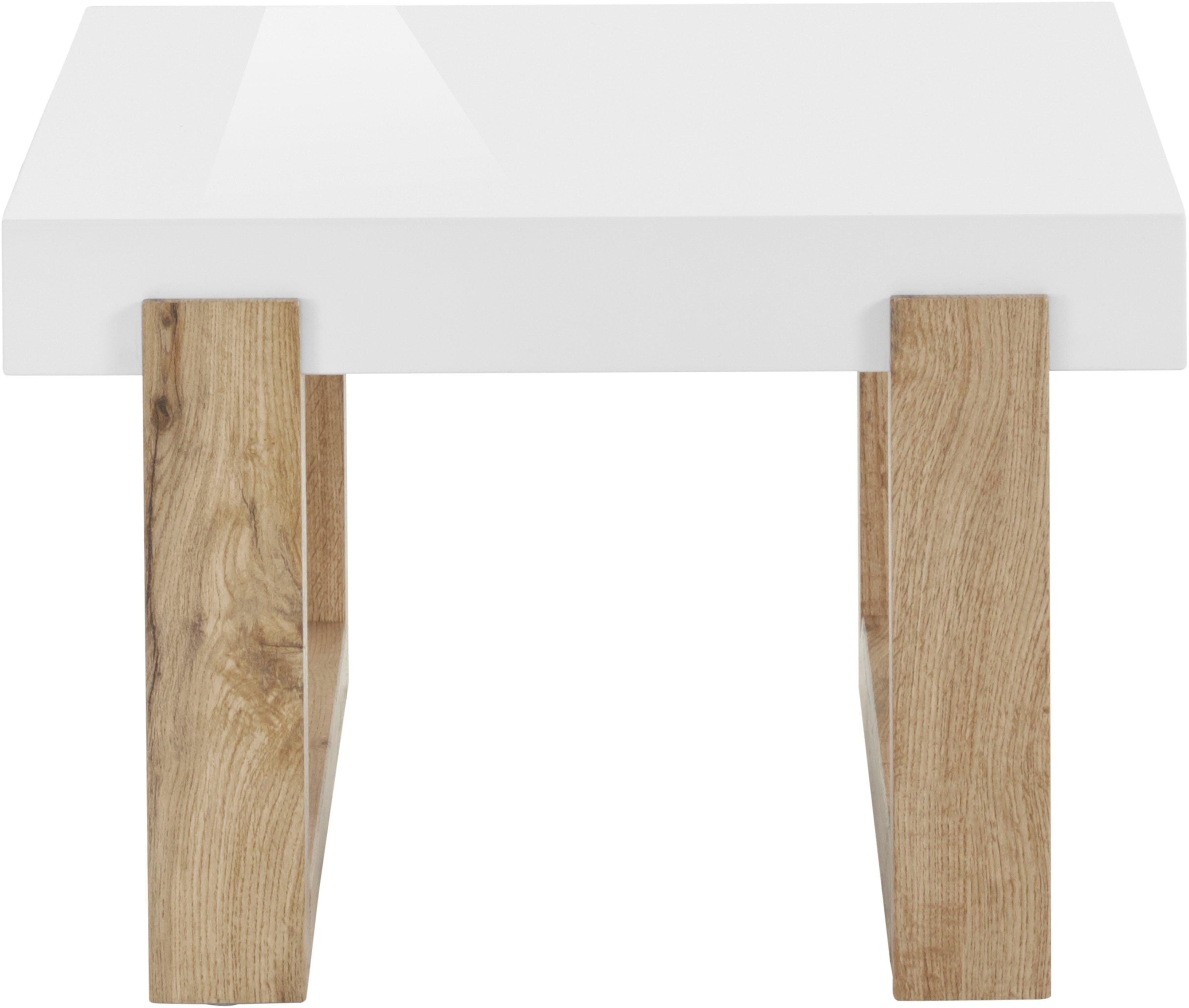 OTTO home Couchtisch Solid, hochglanzfarbener weißer Tischplatte, in zwei unterschiedlichen Größen
