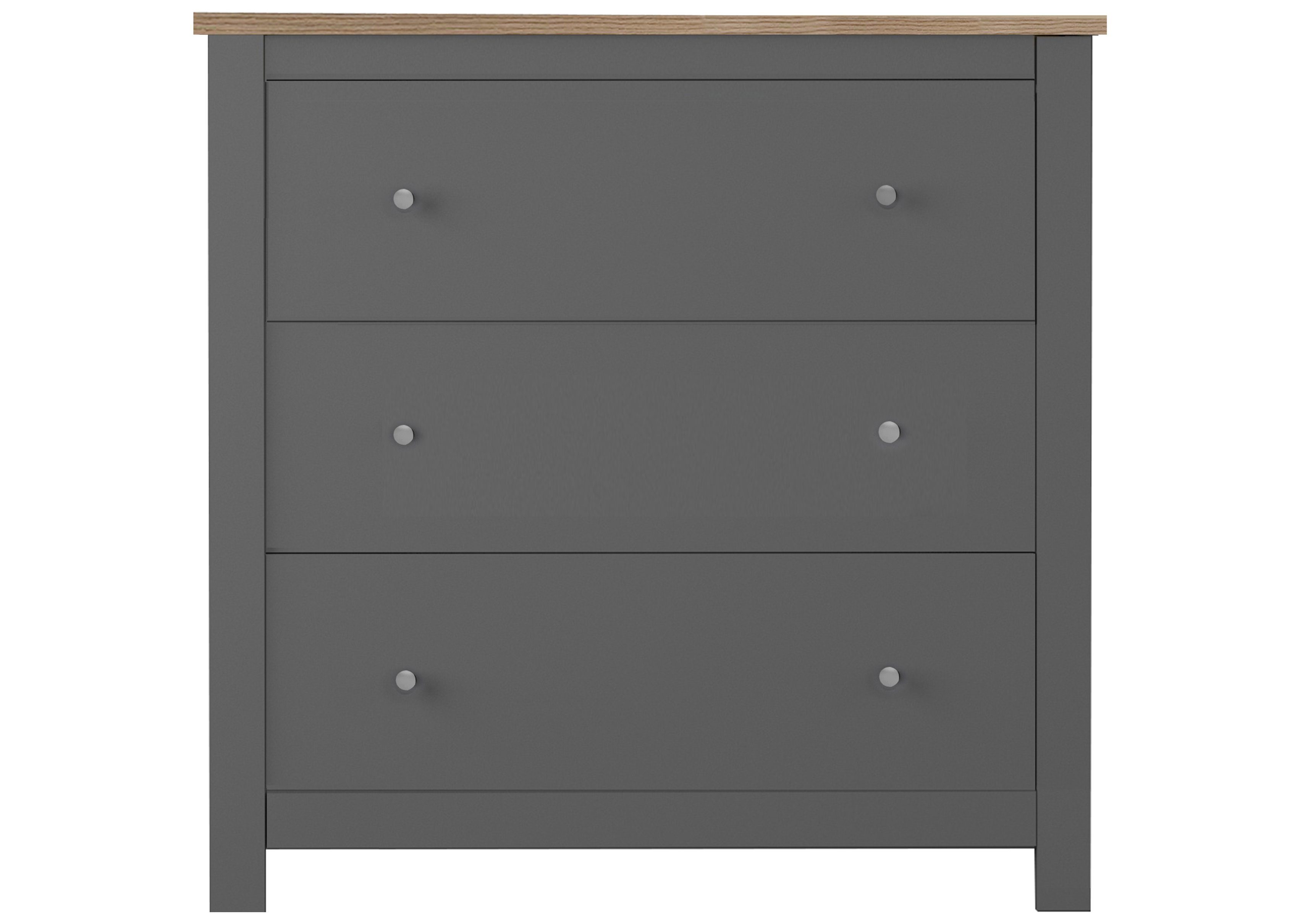 loft24 Kommode Eddie - Schubladenkommode Schrank Aufbewahrungskommode, mit 3 Schubladen, Landhausstil, Breite 79 cm, MDF