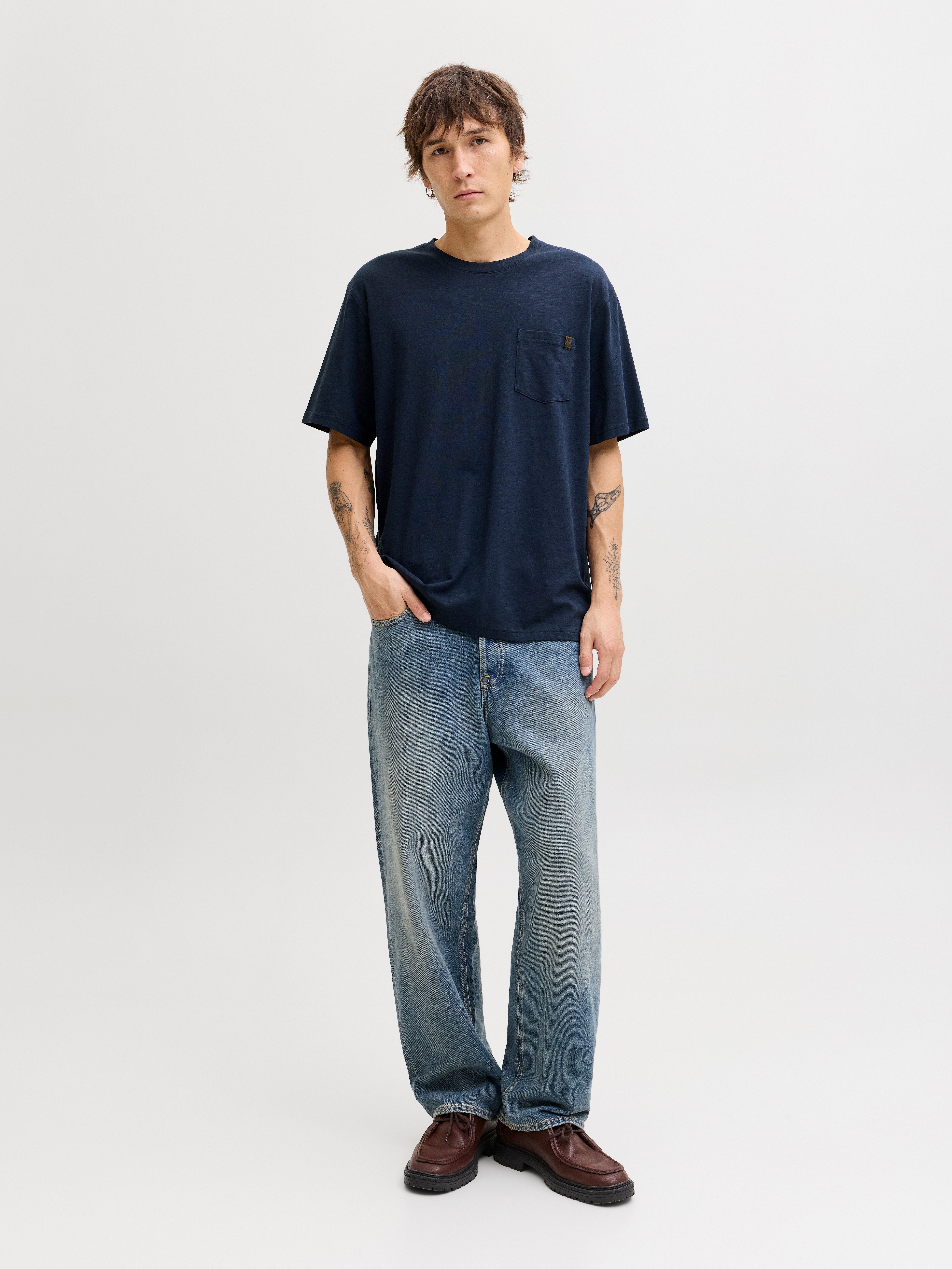 Jack & Jones Kurzarmshirt JJEDOVER SLUB TEE SS NOOS Baumwollmischung, relaxed fit – Bild 4 von 5