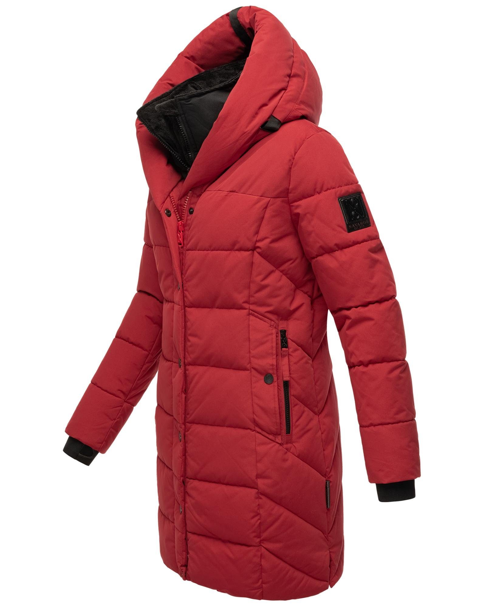 Navahoo Steppmantel Knutschilein Stylischer Damenmantel mit abnehmbarem Fleece-Kragen