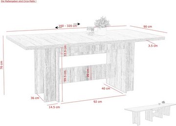 HELA Kulissen-Esstisch LIA II, bis zu 320 cm ausziehbar