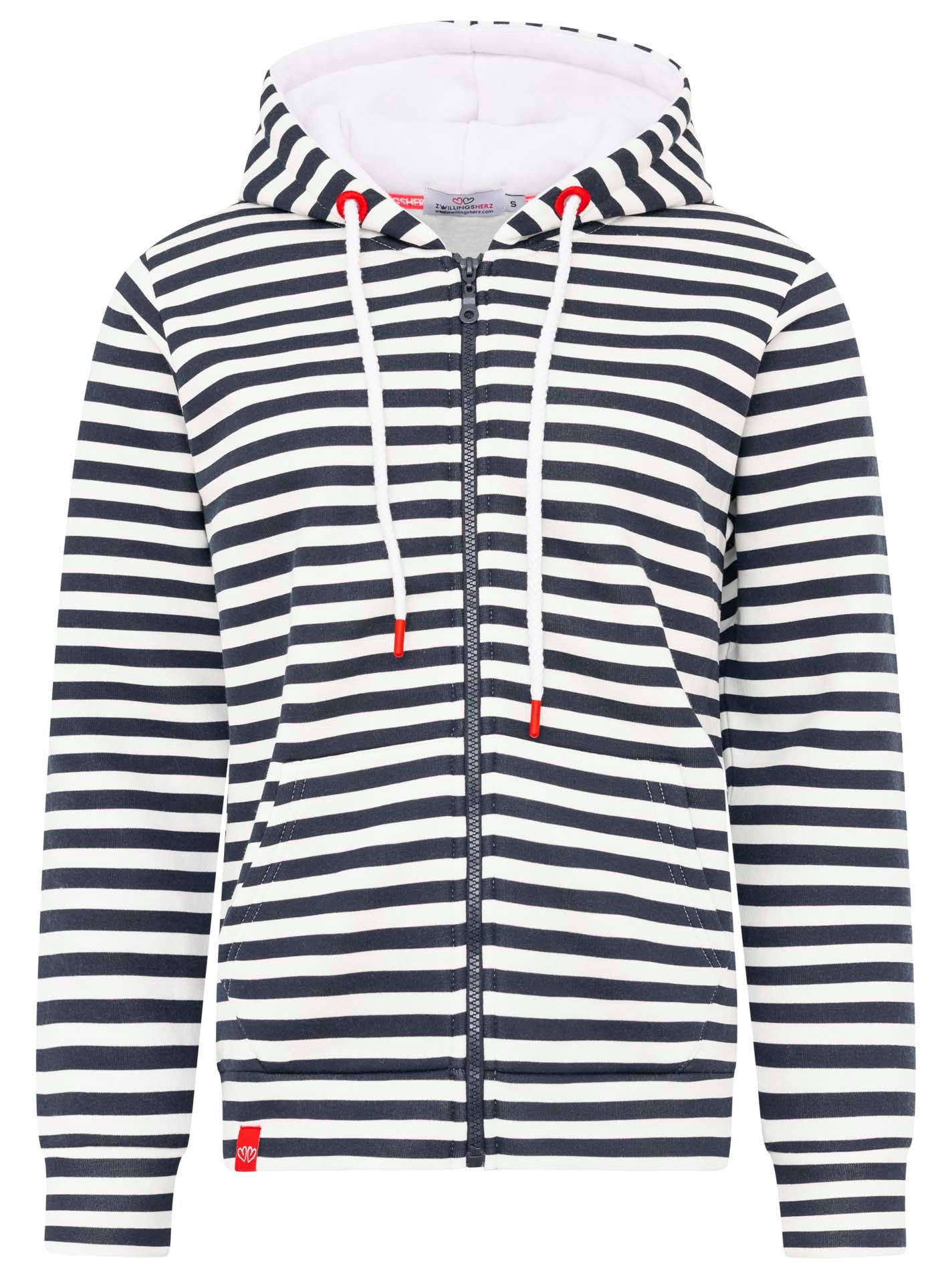 Zwillingsherz Kapuzensweatjacke "Streifen Strandglück" gestreifte Hoodiejac günstig online kaufen