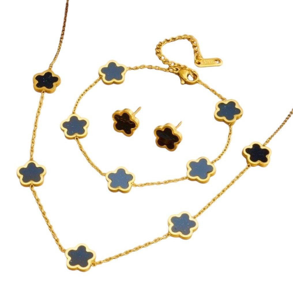 Lale Collection® Schmuckset Gold Kleeblatt Schmuck-Set günstig online kaufen