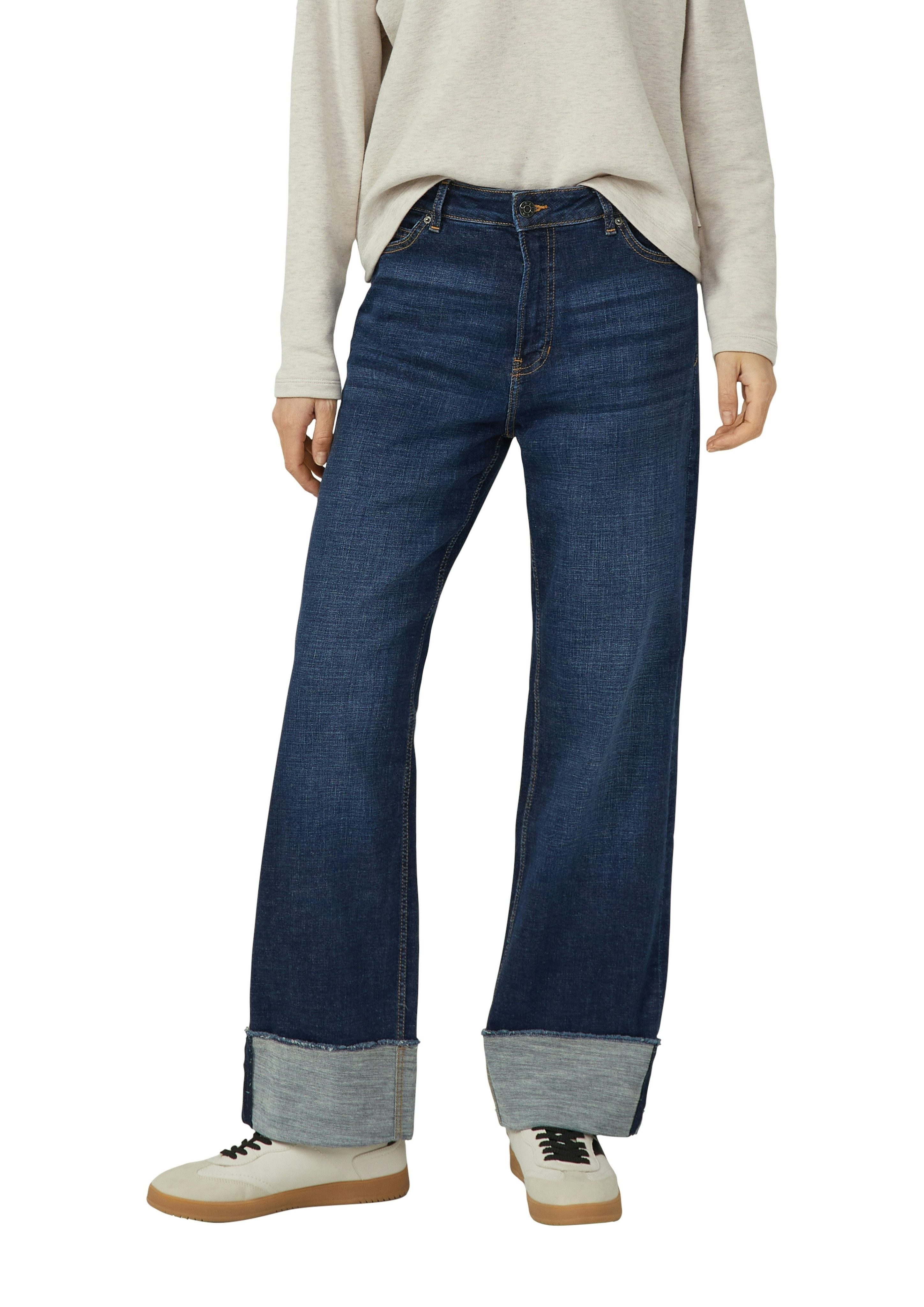 s.Oliver Boyfriend-Jeans Beth Turn Up mit authentischer Waschung, Relaxed Fit