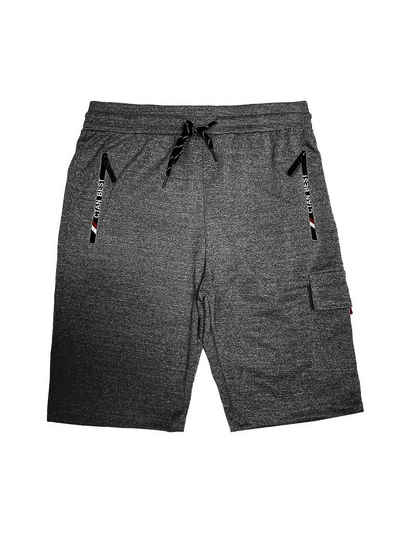 Max Men Sweatshorts Trainings Schorts mit Cargo Tasche Kurze Sport Hose 5862 in Dunkelgrau