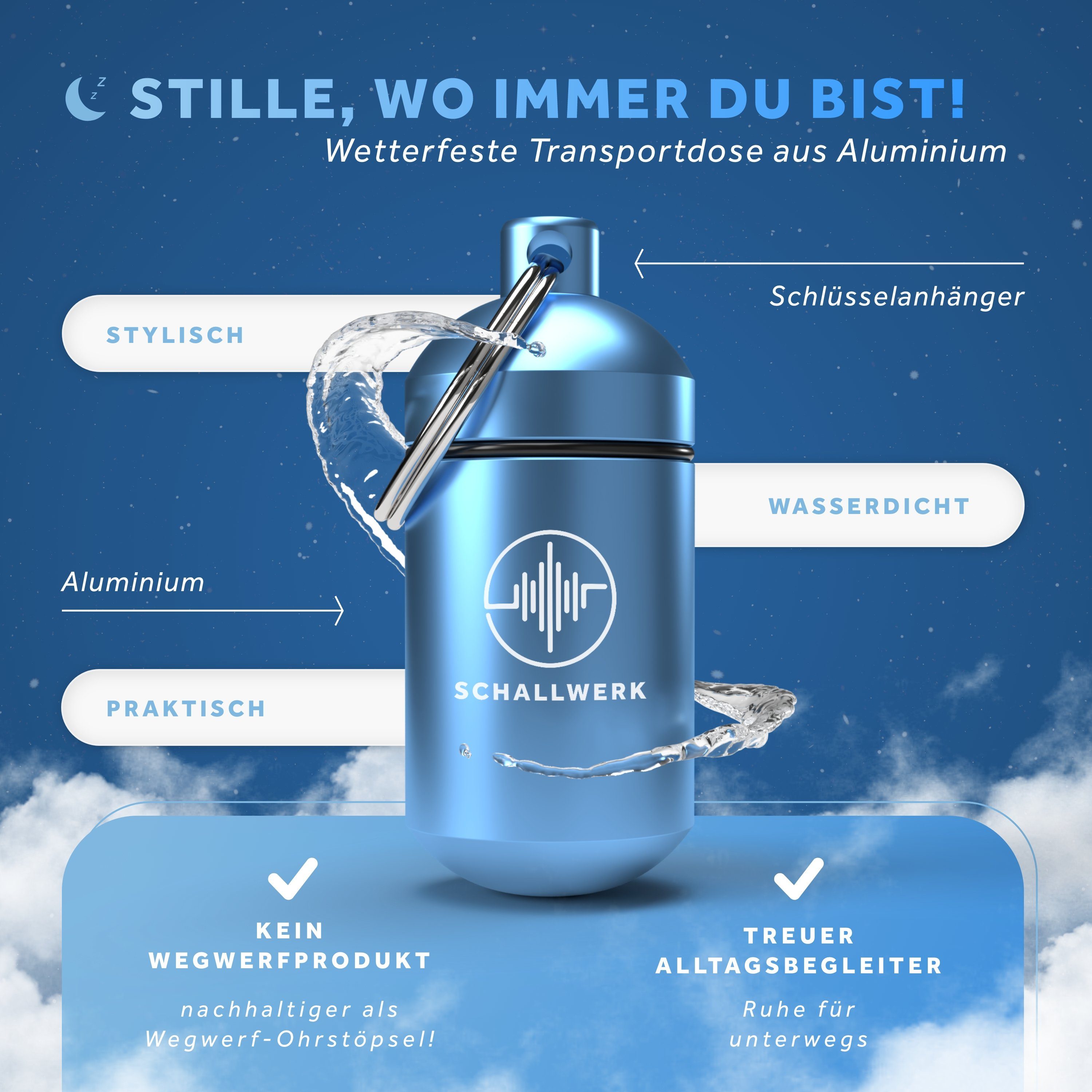 Gehörschutzstöpsel SCHALLWERK zum ® Schlafen Schallwerk Sleep+ Ohrstöpsel