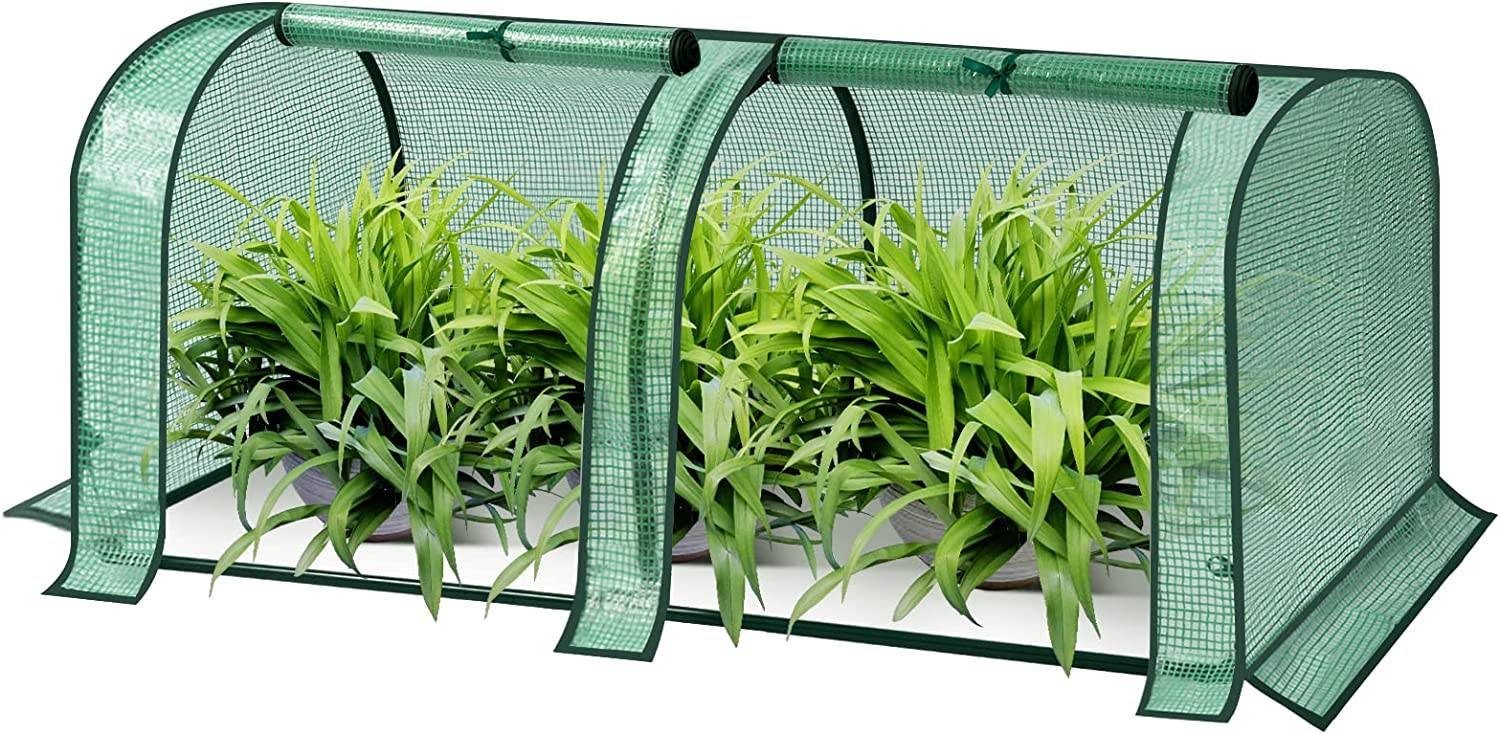 Woltu Gewächshaus, PE halbtransparent 130 g/m² 130x60x50 cm Grün günstig online kaufen