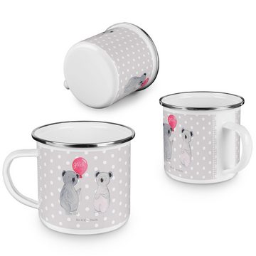 Mr. & Mrs. Panda Becher Koala Luftballon - Grau Pastell - Geschenk, Party, Emaille Trinkbeche, Emaille, Liebevolles Design