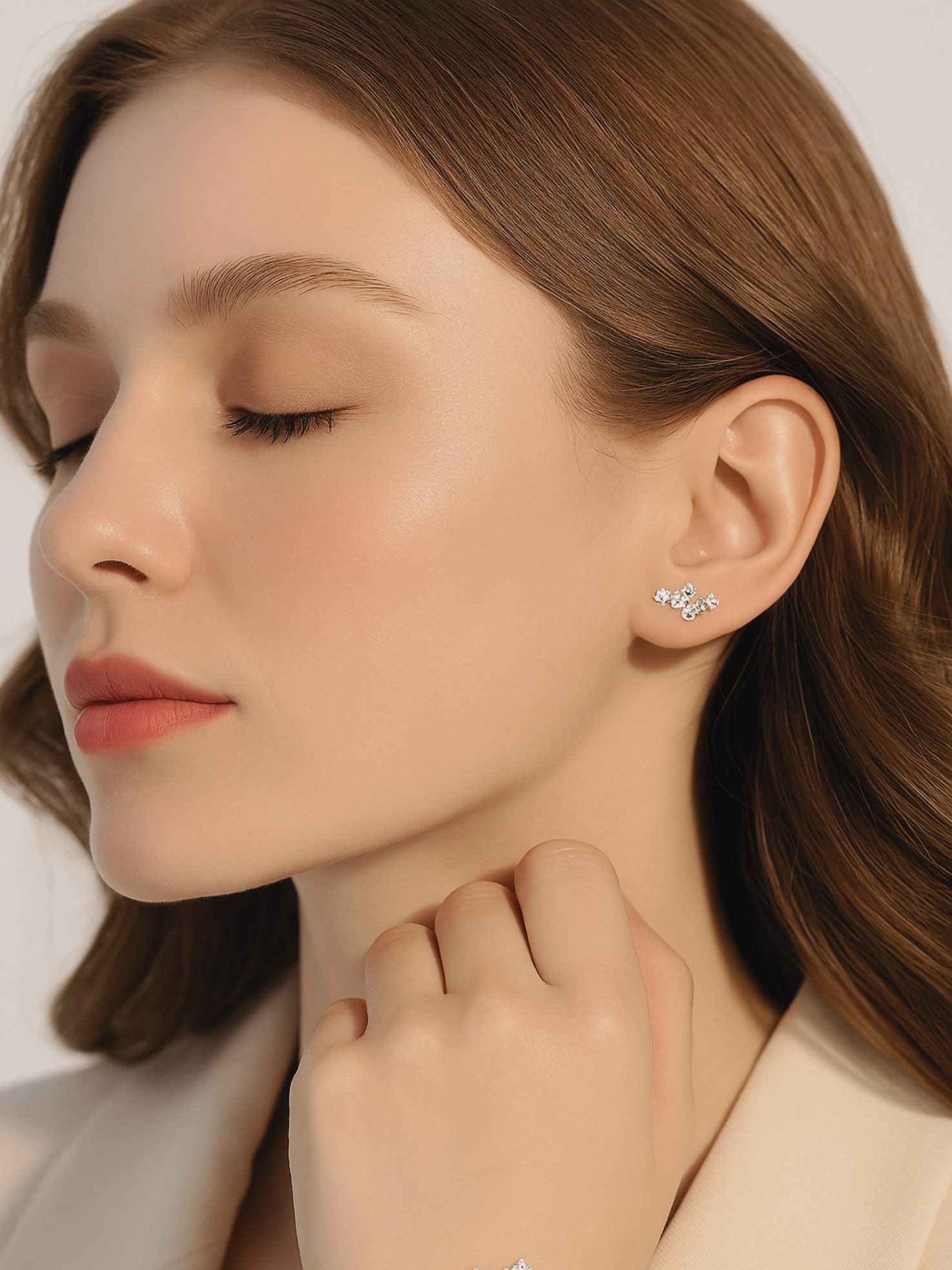 S&T Design Paar Ohrstecker Ohrstecker 925 Silber Weißgold mit Moissanite, 1 günstig online kaufen