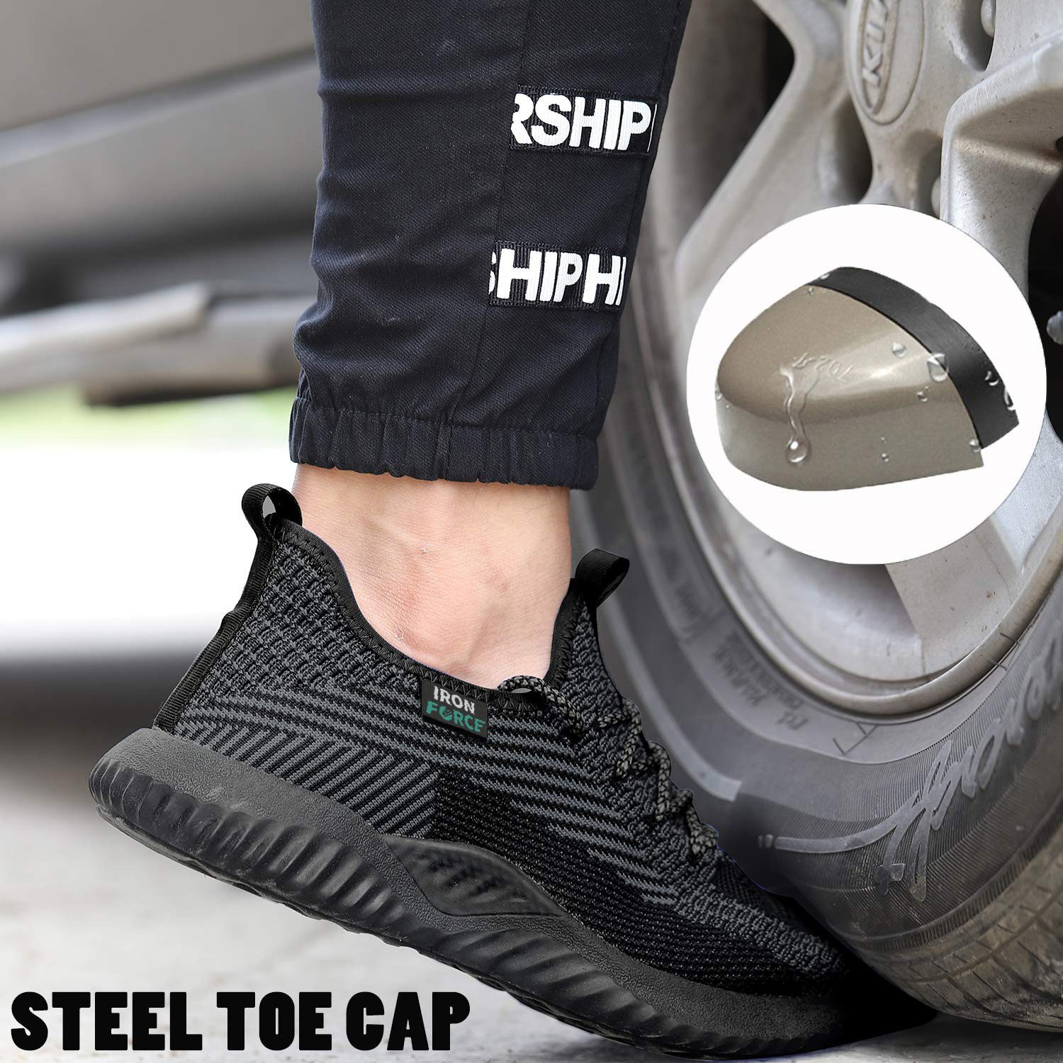 IRON FORCE S1 / S1P oder SBP - jeweils CE ISO zertifizierter Sicherheitsschuh (durchtrittsicher, bequem, leicht, rutschfest, atmungsaktiv) Stahlkappenschuhe Arbeitsschuhe Berufsschuhe sportlich elegant