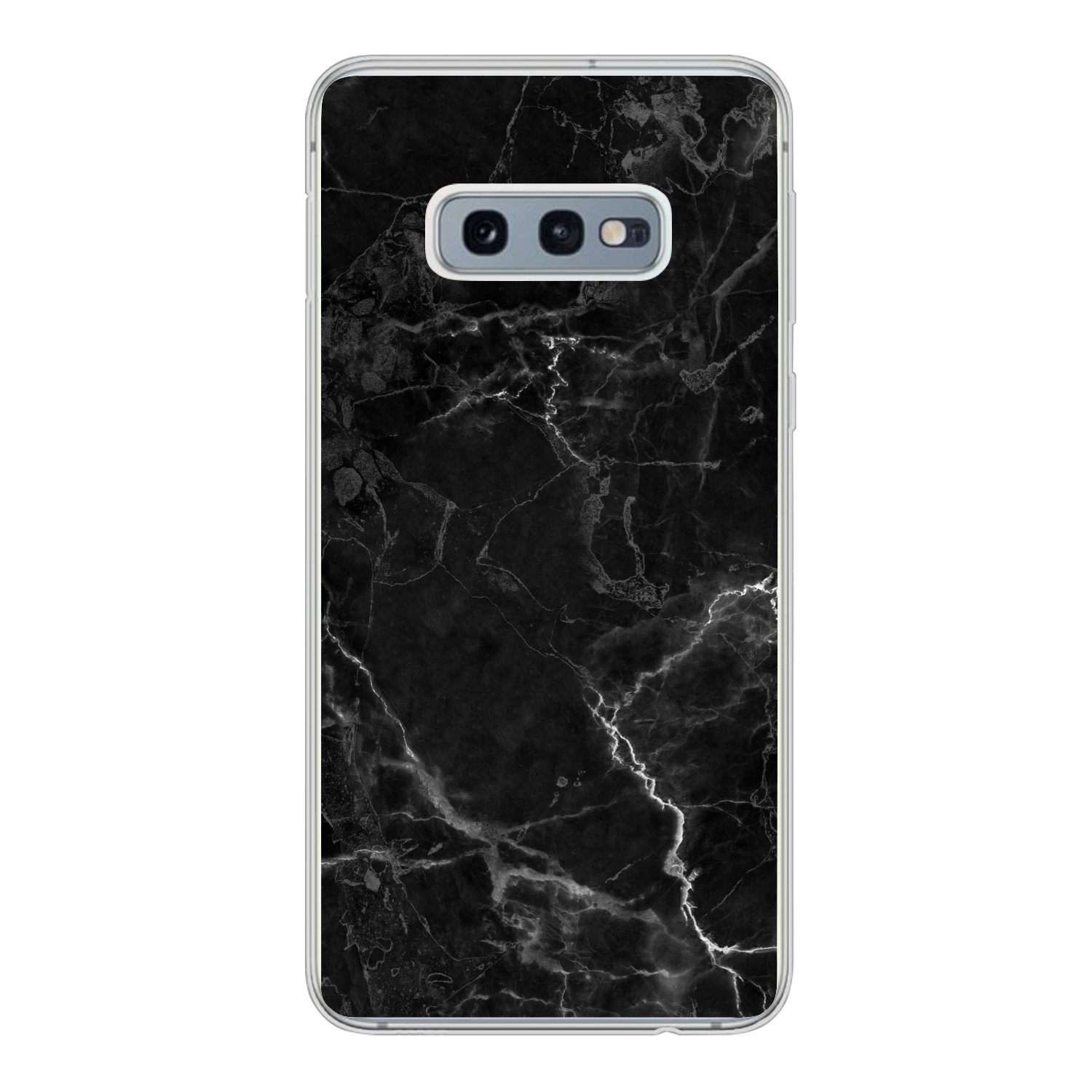 MuchoWow Handyhülle für Samsung Galaxy S10e Marmor - Schwarz - Weiß - Textur - Marmoroptik, Phone Case, Silikon, Schutzhülle Dünn