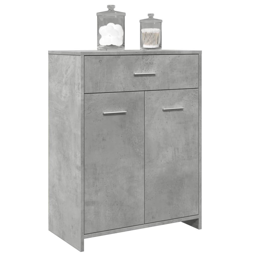 vidaXL Badezimmer-Set NA Badezimmerschrank Betongrau 60x33x80 cm Spanplatte, (1-St)