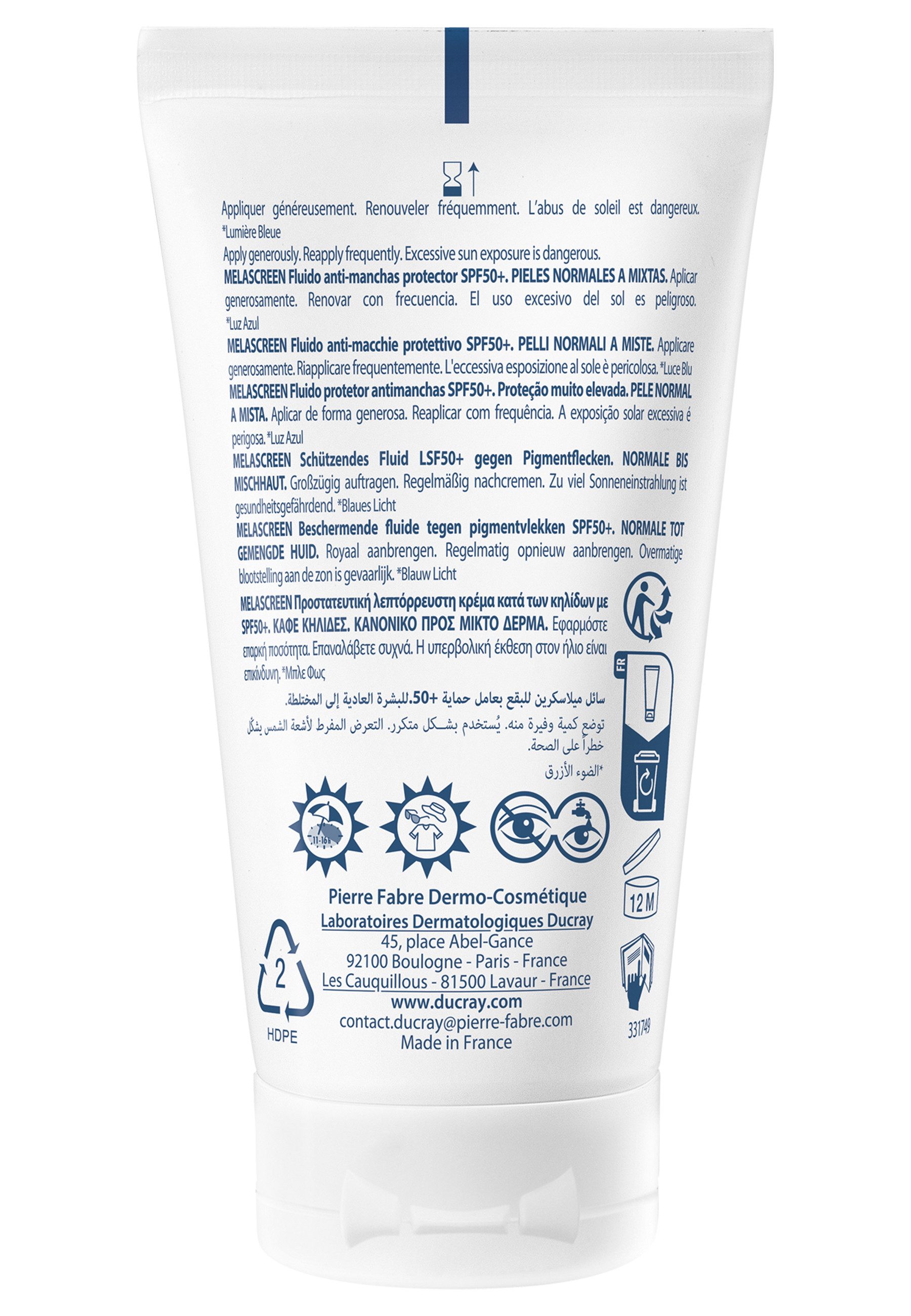 Ducray Gesichtsfluid MELASCREEN Fluid LSF50+ gegen Pigmentflecken -, 1-tlg., Anti-Aging