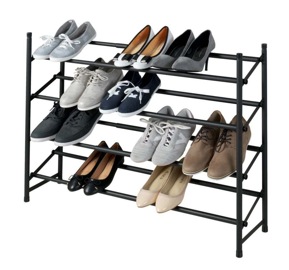 WENKO Schuhregal Teleskop-Schuhregal, schwarz, WENKO