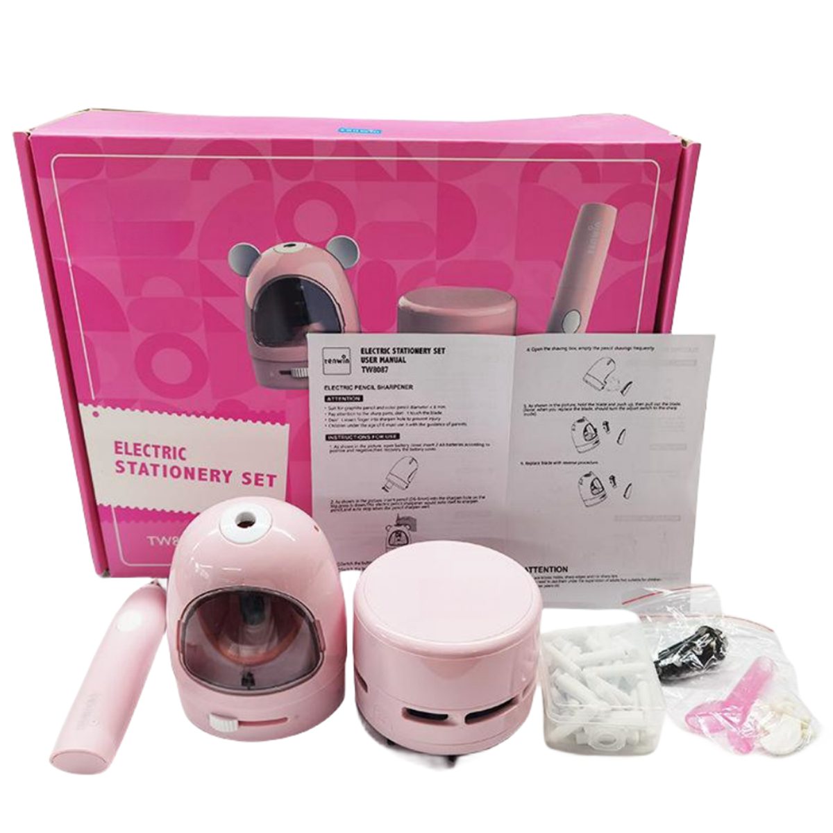 K&B Elektrisches Schreibset für Kinder Kinder, für Tintenpatrone Geschenk rosa