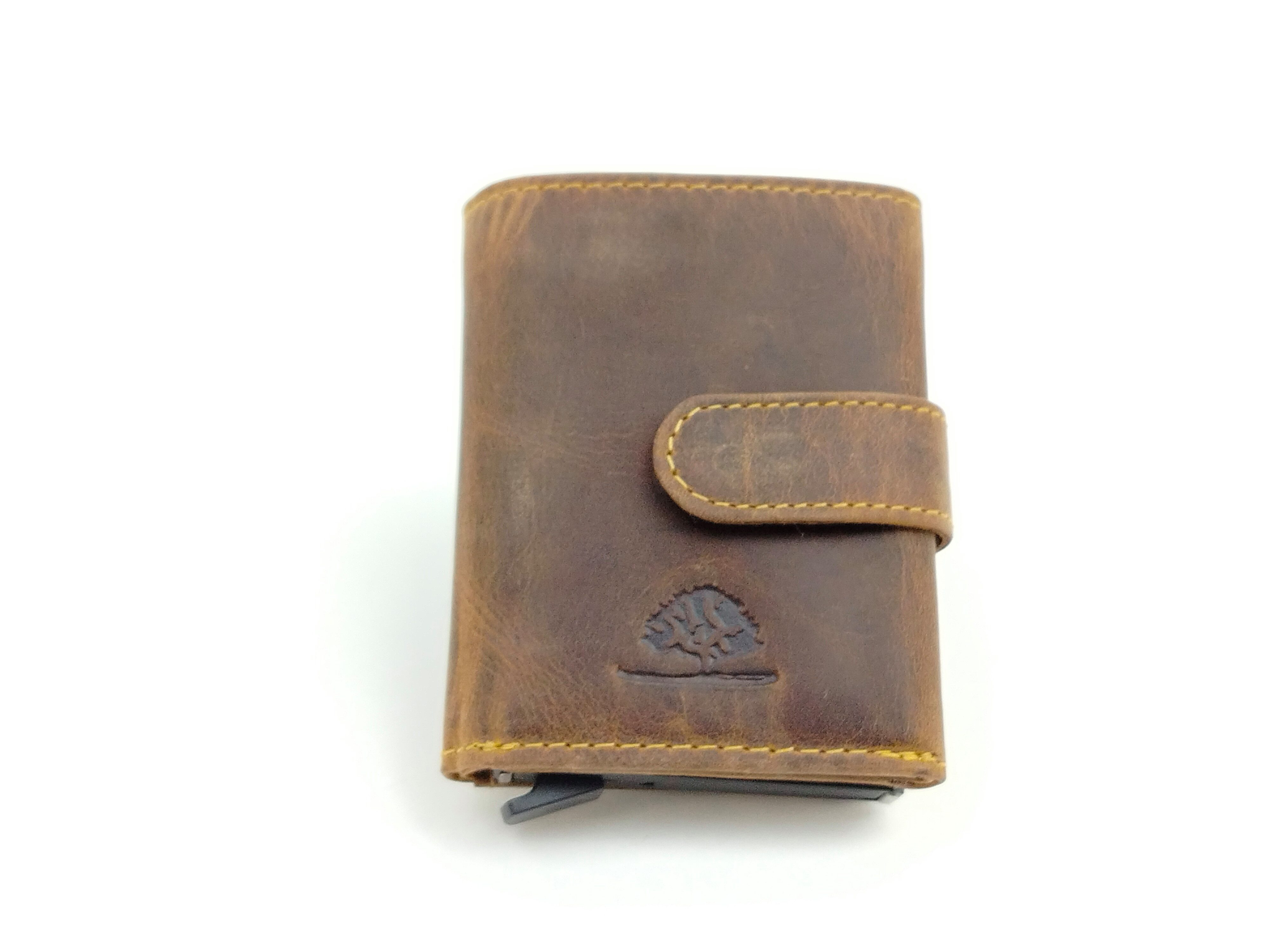 Greenburry Mini Geldbörse Vintage original RFID card slider coin brown