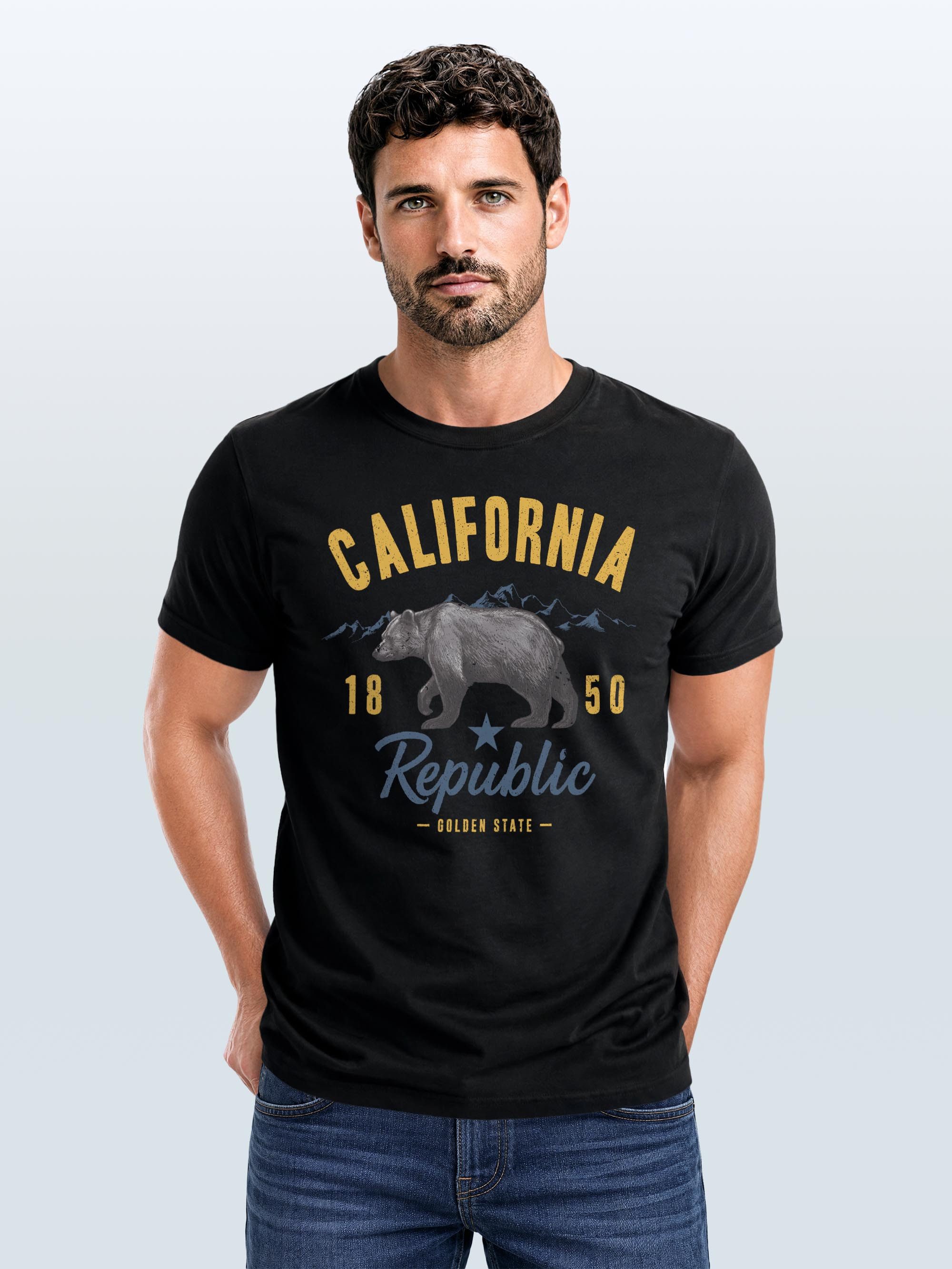 Neverless Print-Shirt Neverless® Herren T-Shirt California Sommer Summer Golden State USA mit Print
