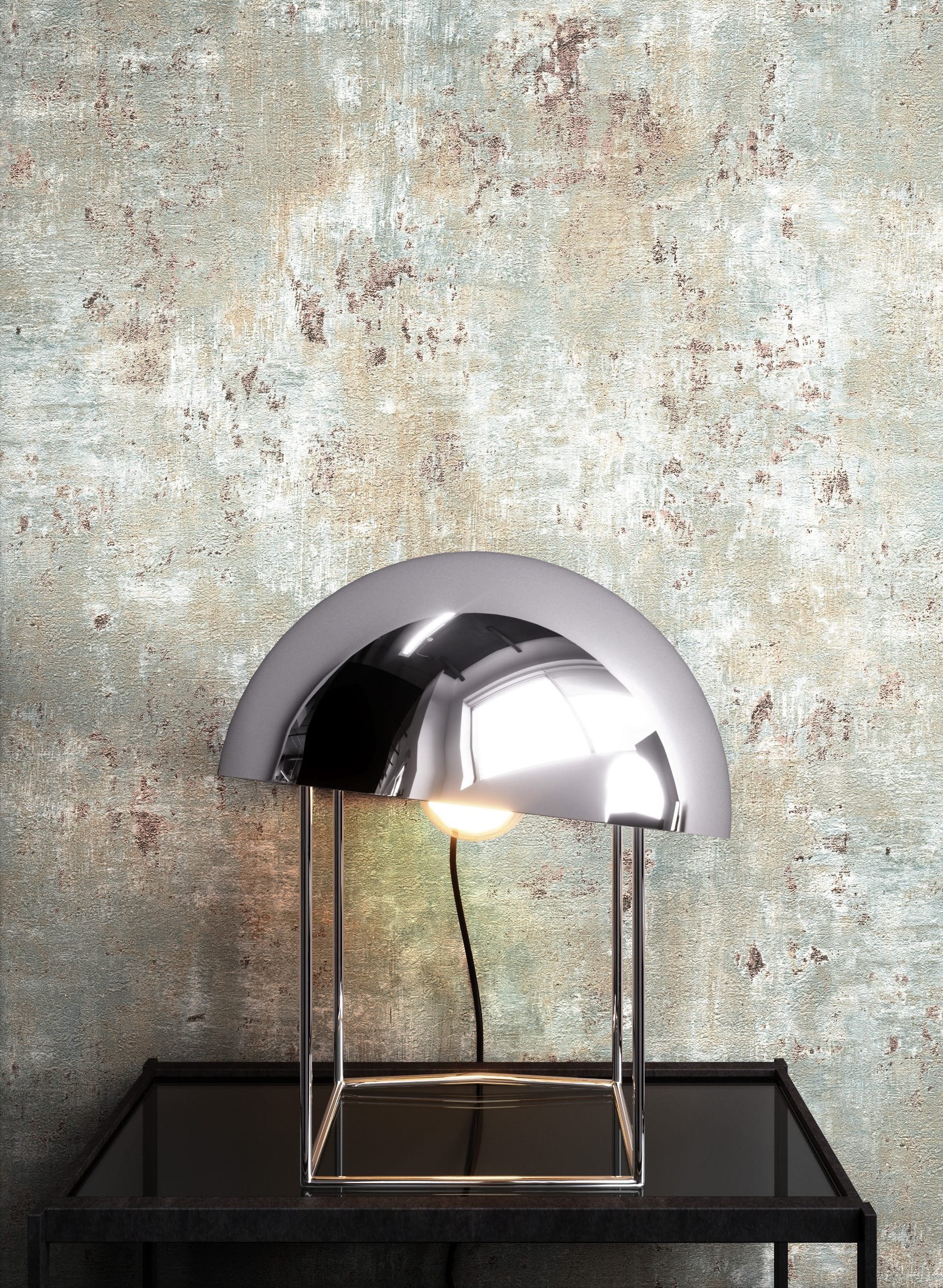Newroom Vliestapete Tyana Grey Tapete Betonoptik Putz,Beton,Metallic, Grau Tapete Modern Putz - Betonoptik Betonwand Braun Rosegold Industrial Bauhaus Beton Metallic für Schlafzimmer Wohnzimmer Küche, Betonwand